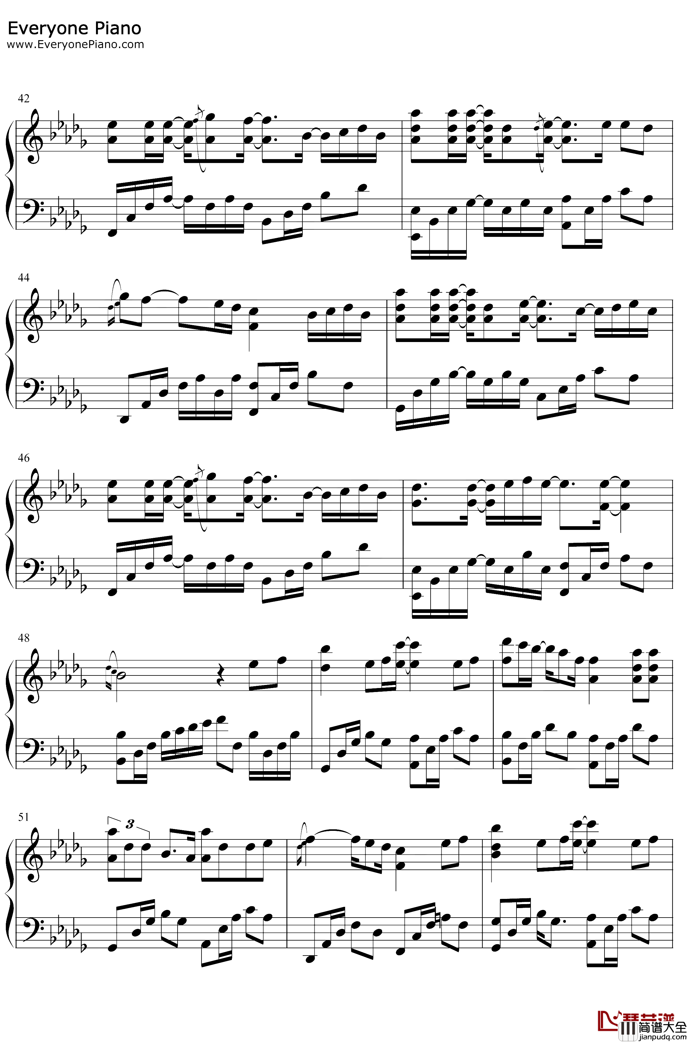 尘埃钢琴谱_家家_步步惊情ED_我的爱像尘埃散落在边疆地带_抖音热歌