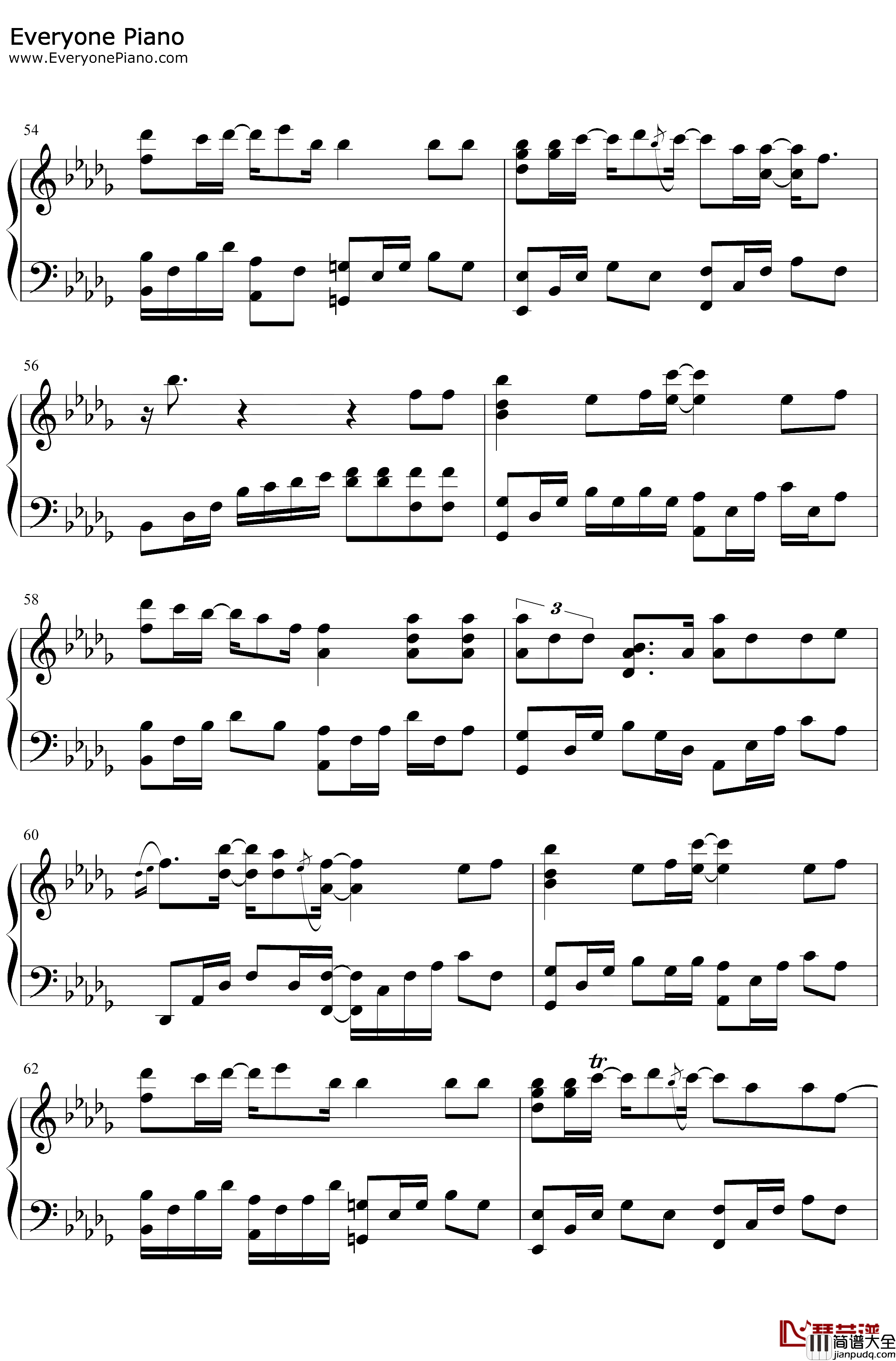 尘埃钢琴谱_家家_步步惊情ED_我的爱像尘埃散落在边疆地带_抖音热歌