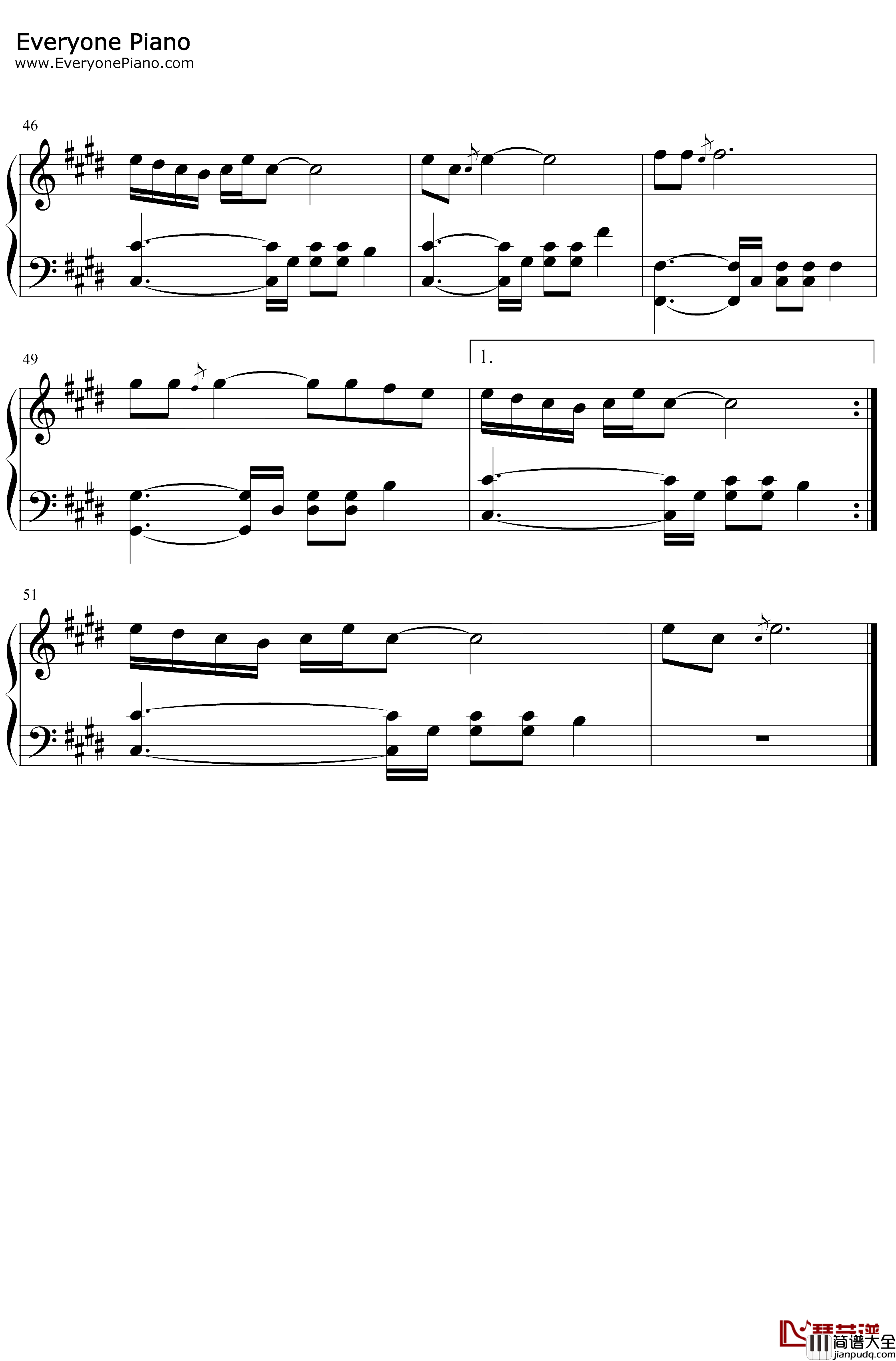 小野猫钢琴谱_岑雨桥_性感小野猫_Sexycat人人爱不明白谁会是我要找的爱_抖音热歌