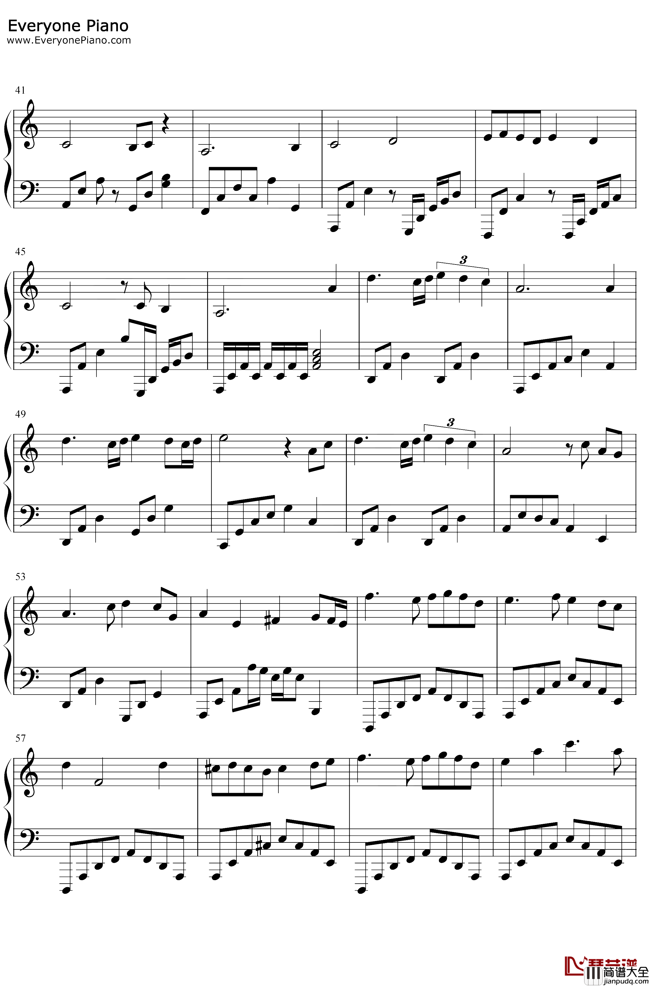 雪见钢琴谱_麦振鸿_仙凡之旅_C调简单版_仙剑奇侠传三配乐