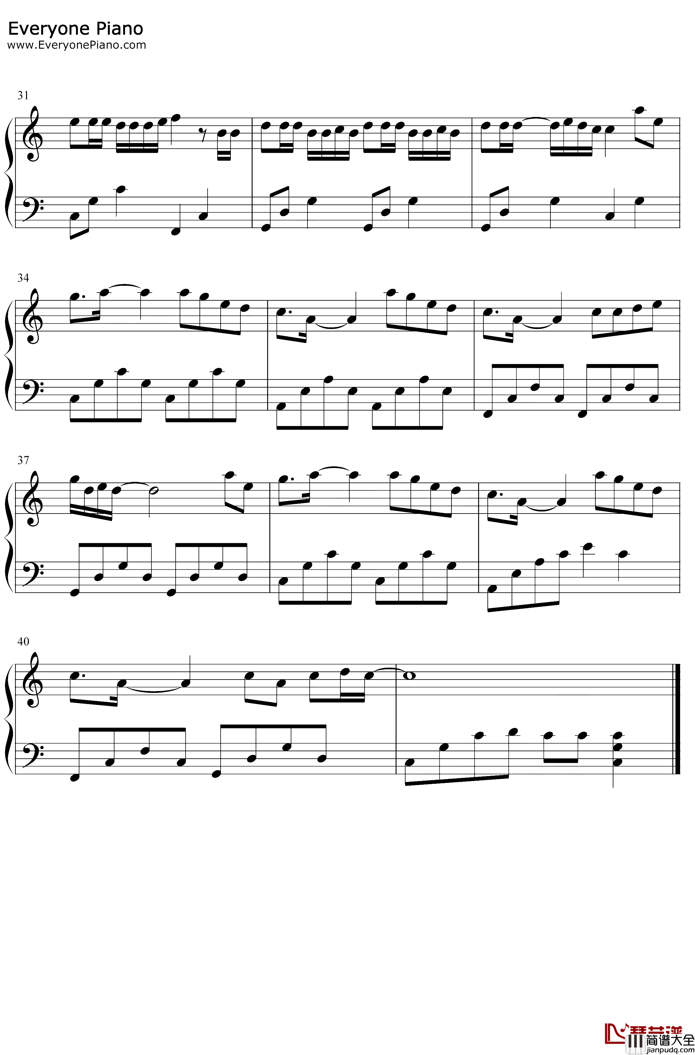 我的果汁分你一半钢琴谱_花儿乐队_C调简单版