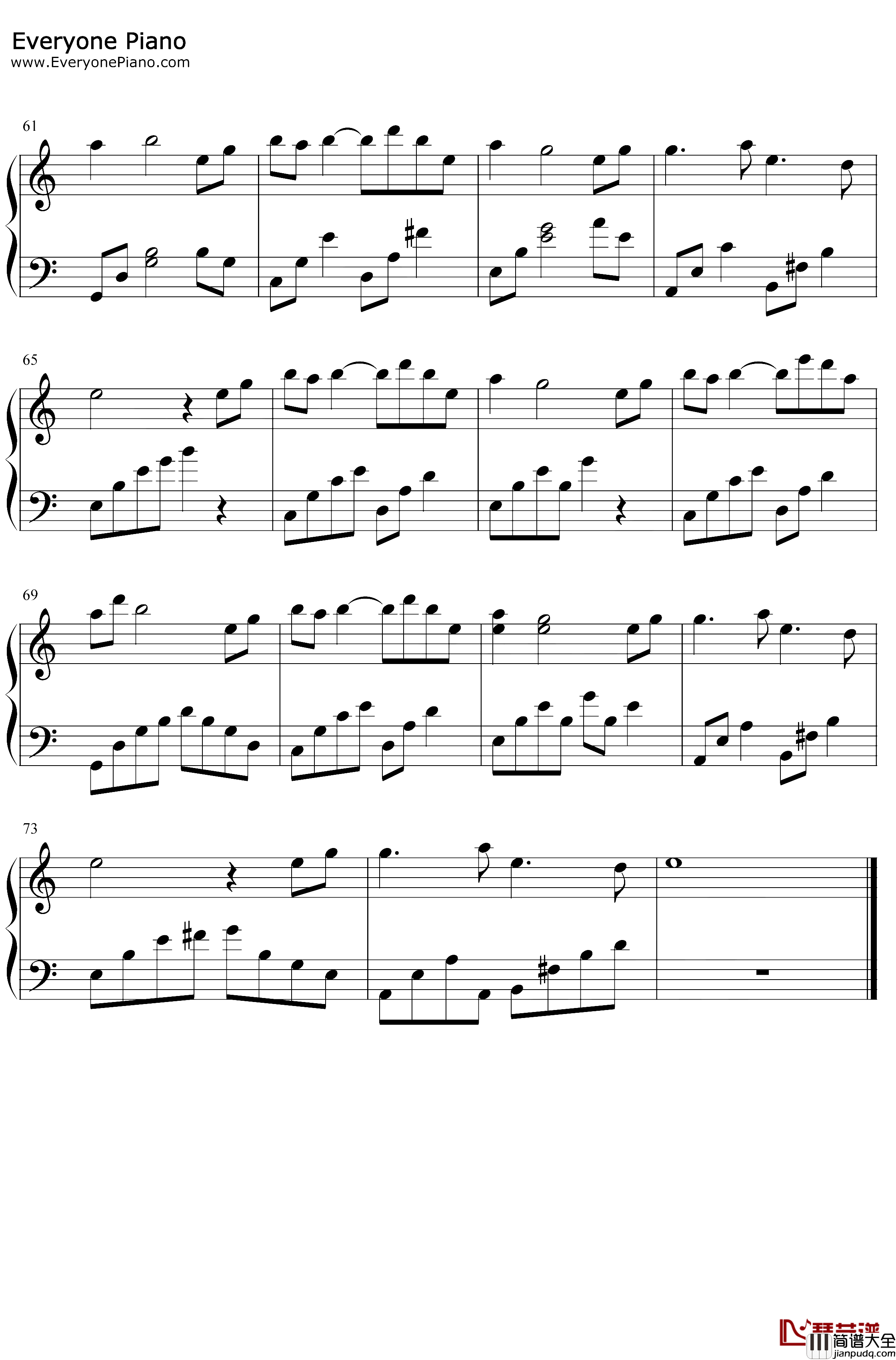 风居住的街道钢琴谱_矶村由纪子_C调简单版_風の住む街