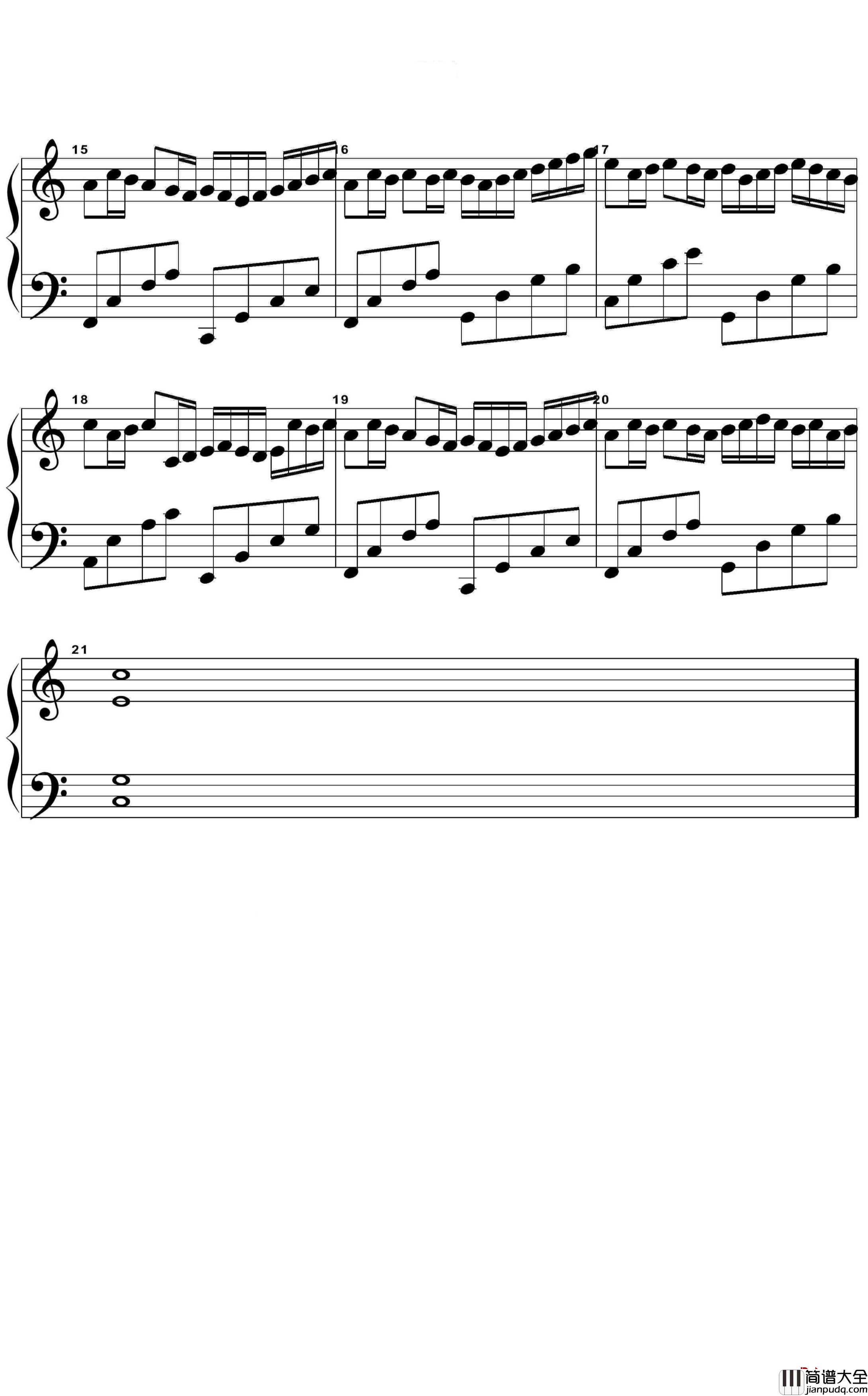 卡农钢琴谱_钢琴块2