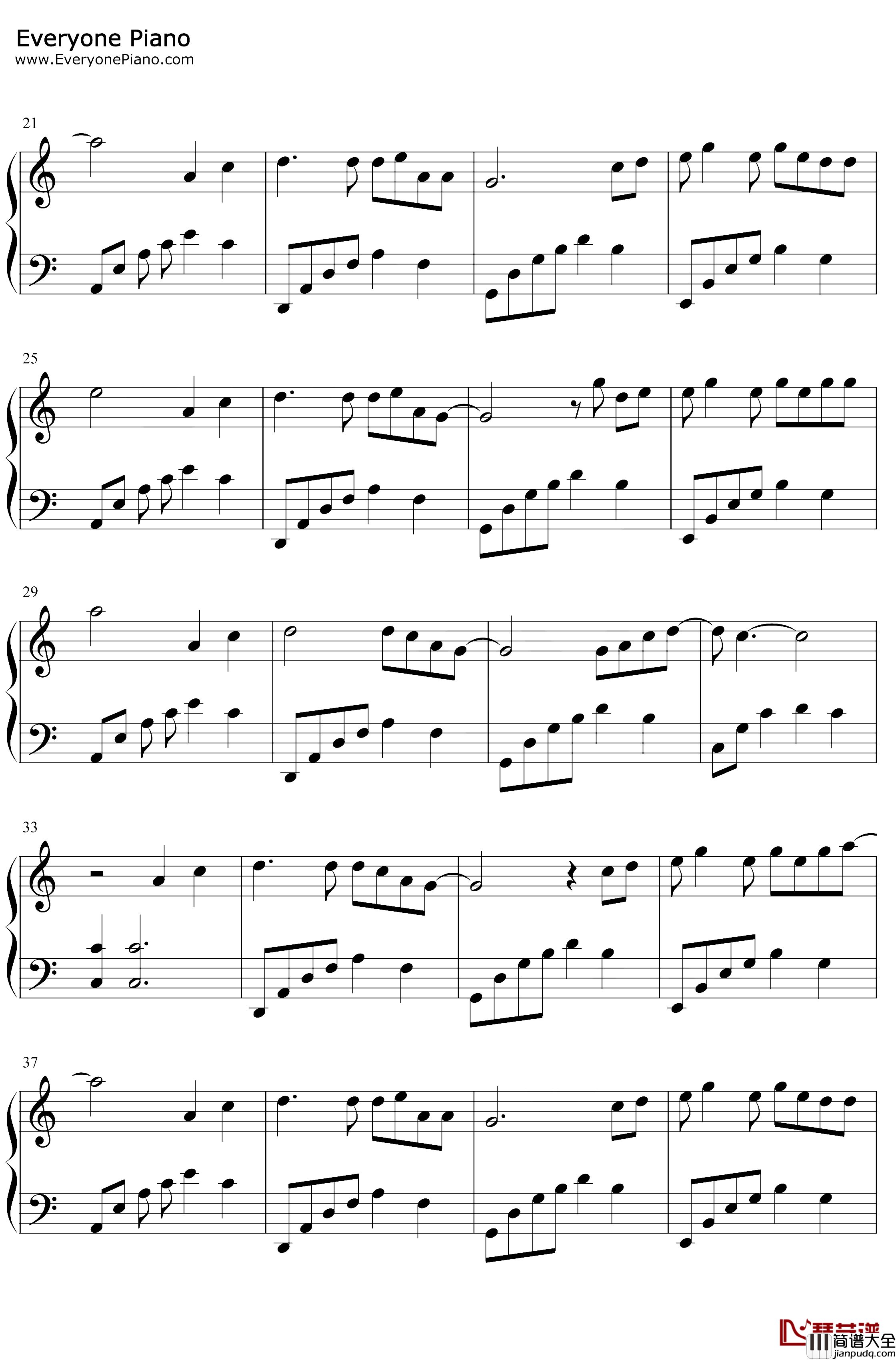 再度重相逢钢琴谱_伍佰_C调简单版_经典老歌百听不厌