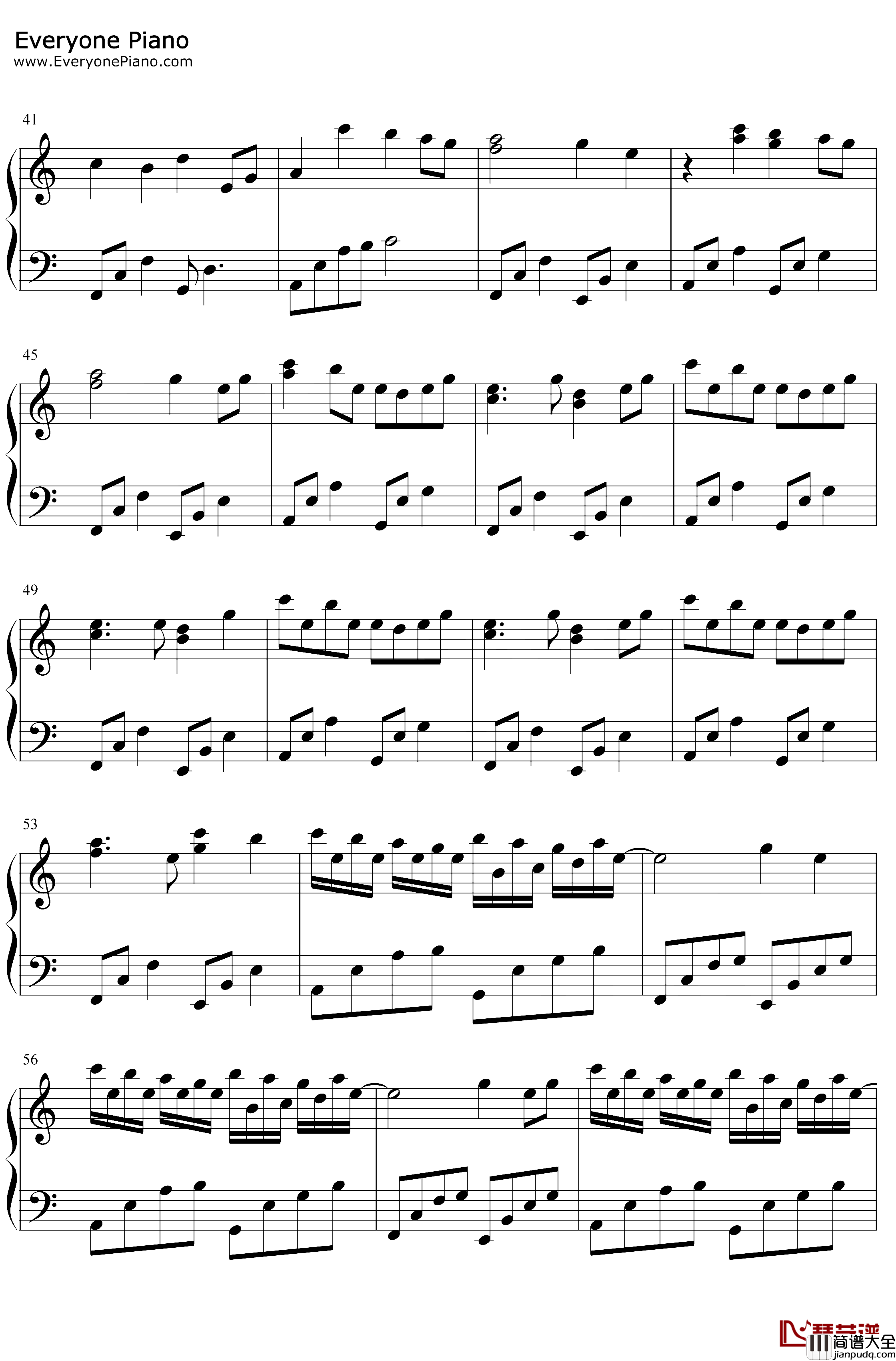 江上清风游钢琴谱_变奏的梦想_C调简单版_宁静悠远的轻音乐