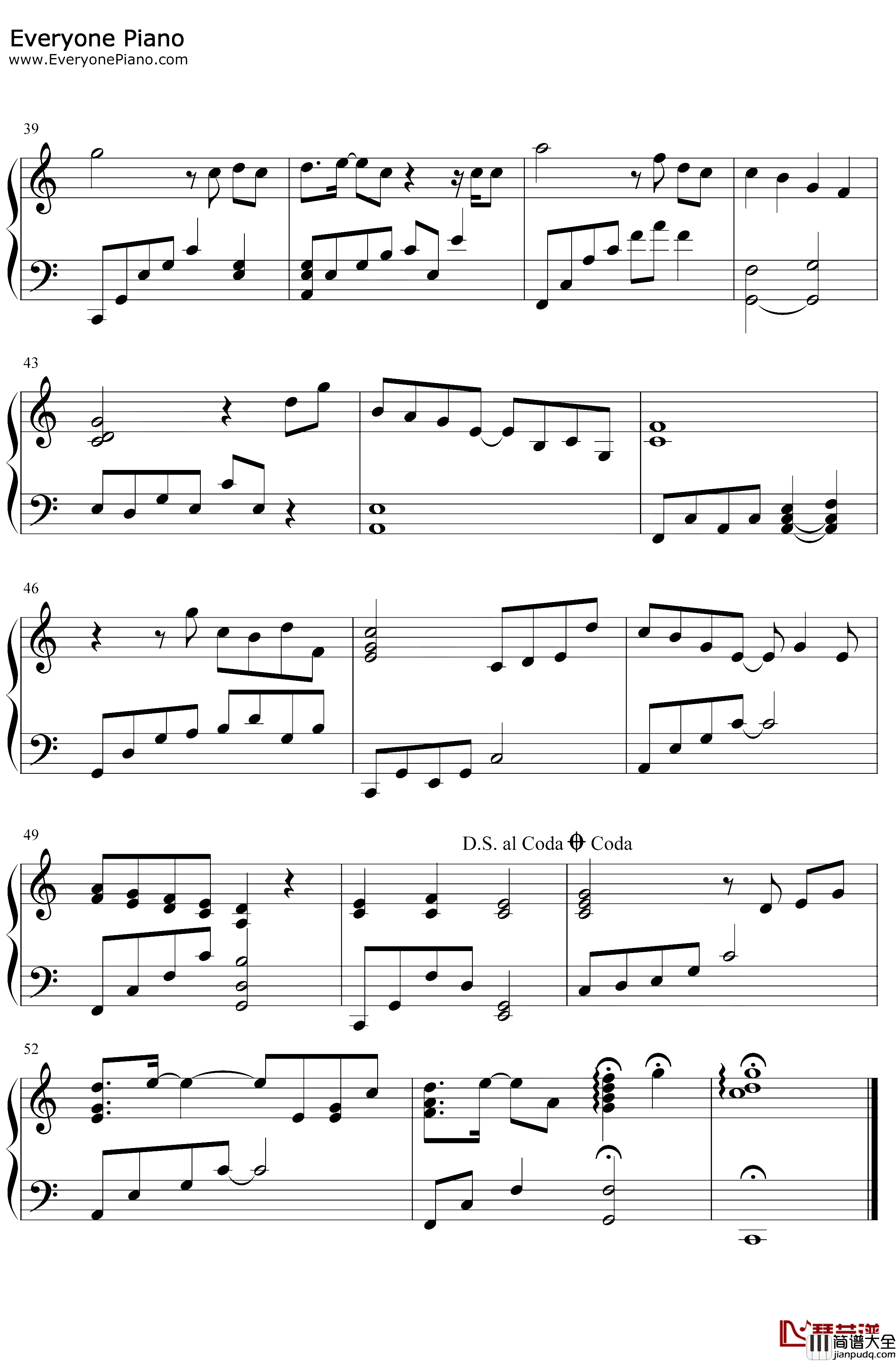 好久不见钢琴谱_陈奕迅_钢琴伴奏谱_失恋33天插曲