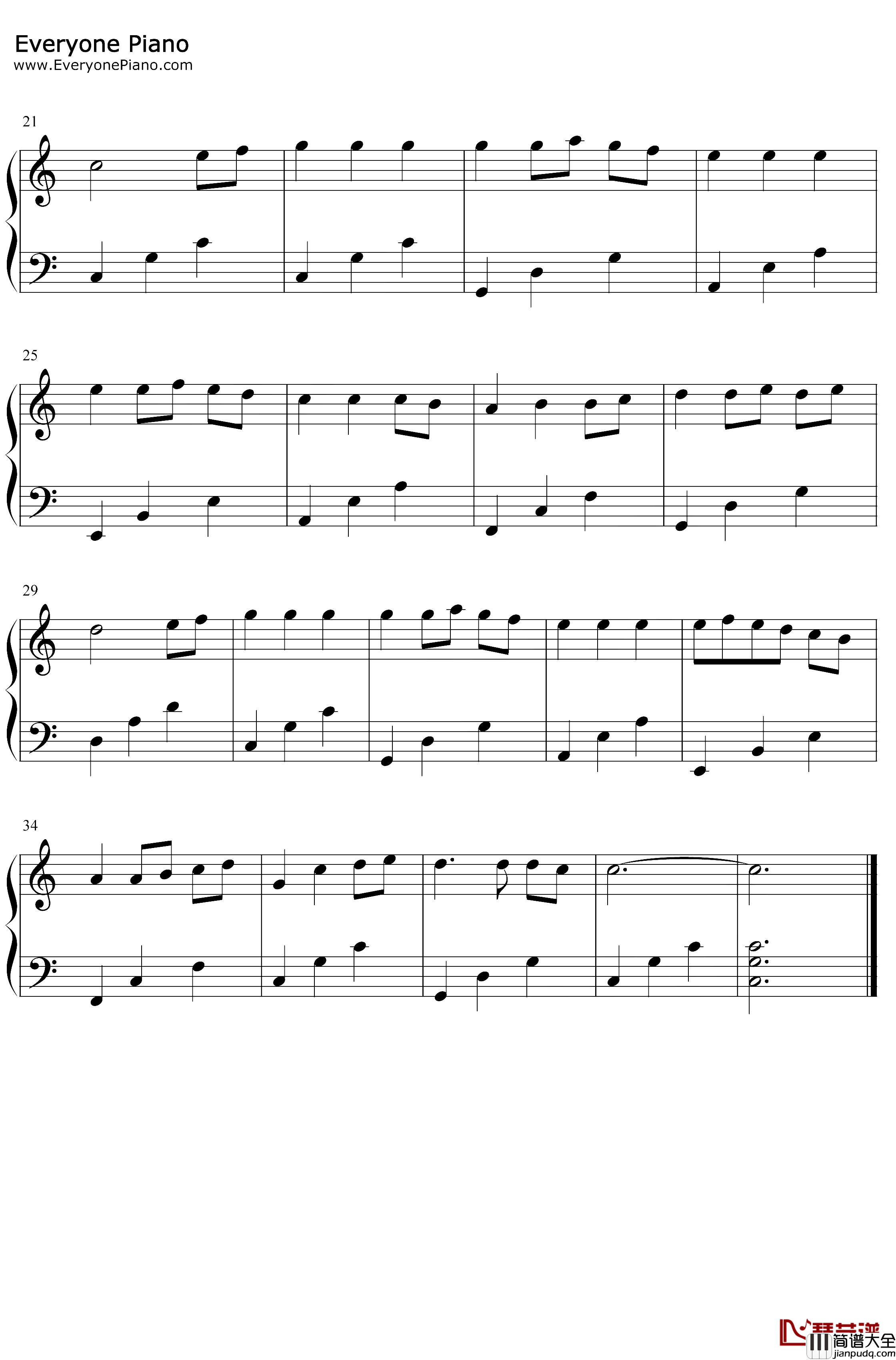 千与千寻钢琴谱_久石让_简单版_いつも何度でも