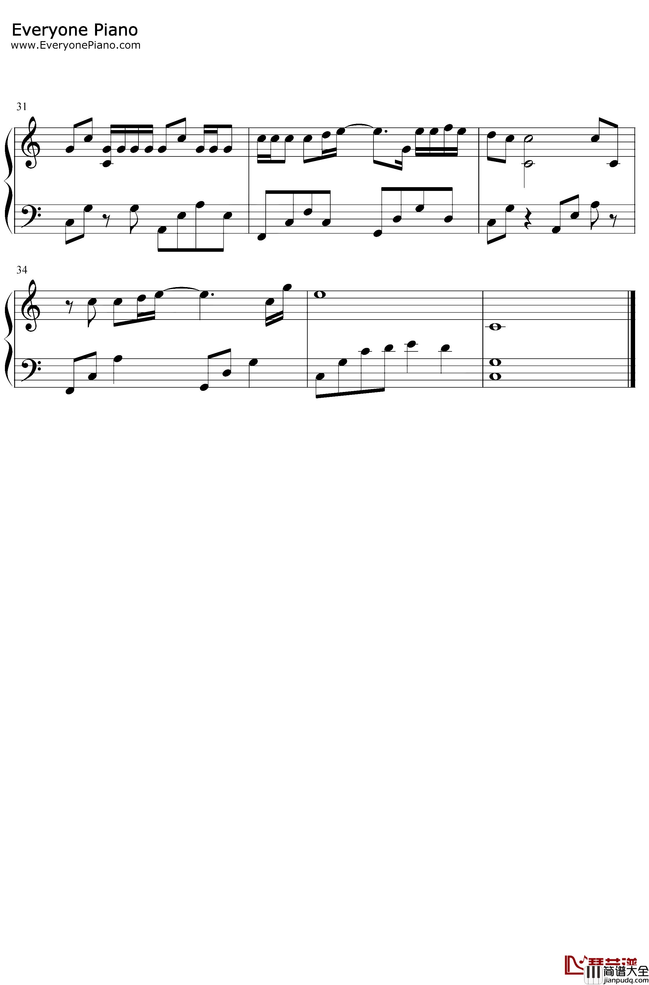 LondonBoy钢琴谱_TaylorSwift_C调简单版