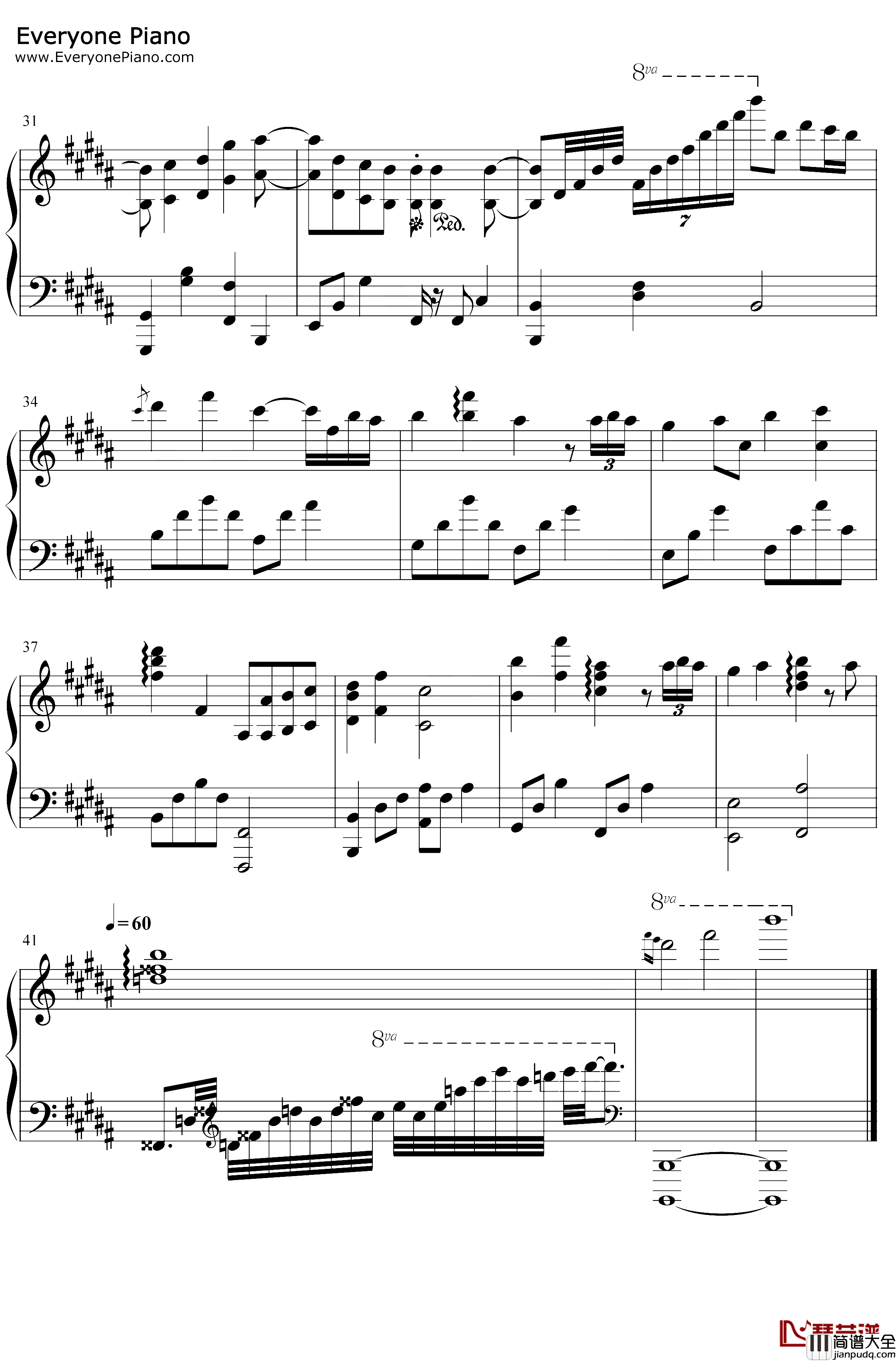 告白气球钢琴谱_周杰伦_意大利钢琴师改编版