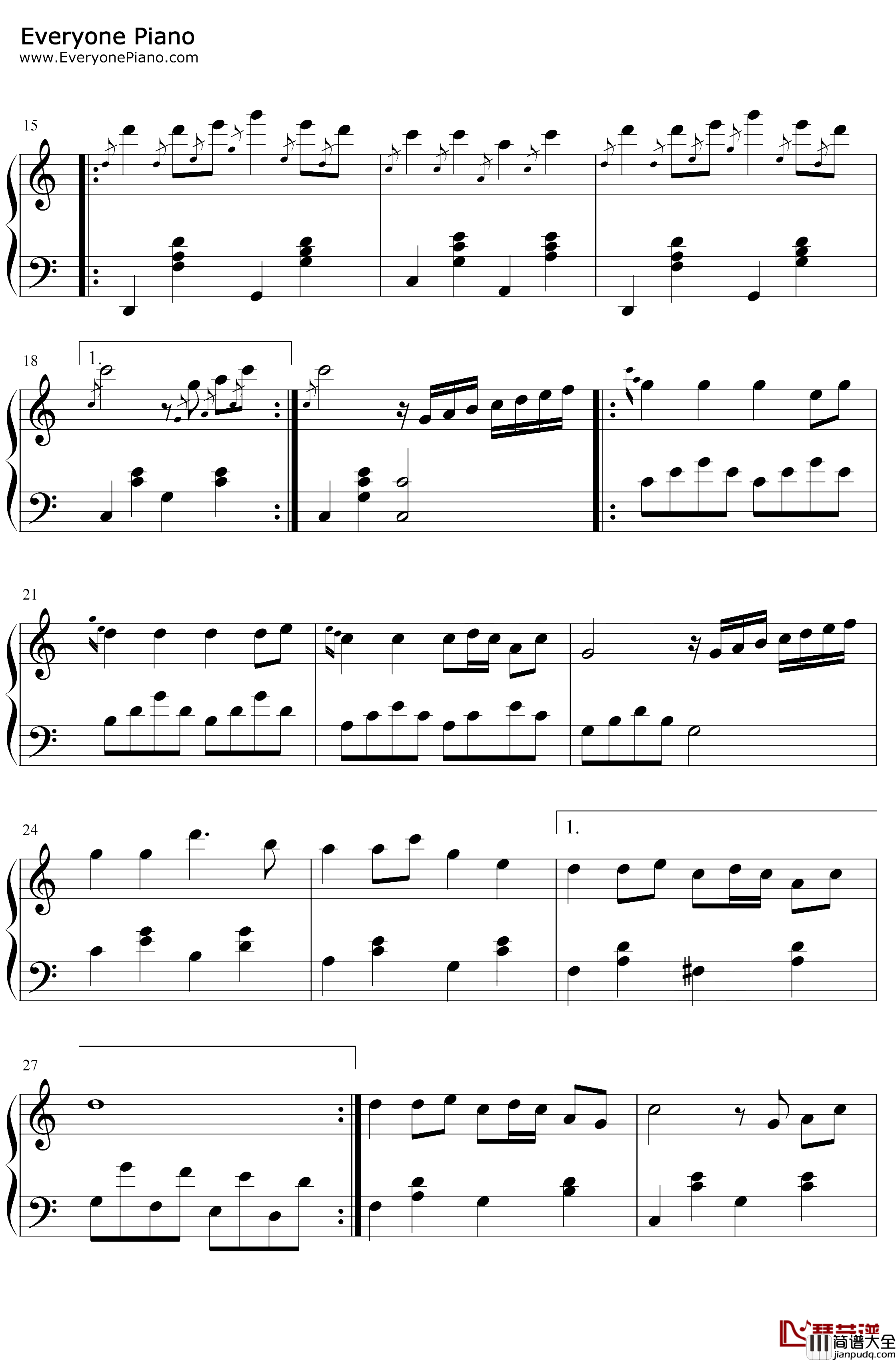 欢乐中国节钢琴谱_陈扬_一首欢快的轻音乐