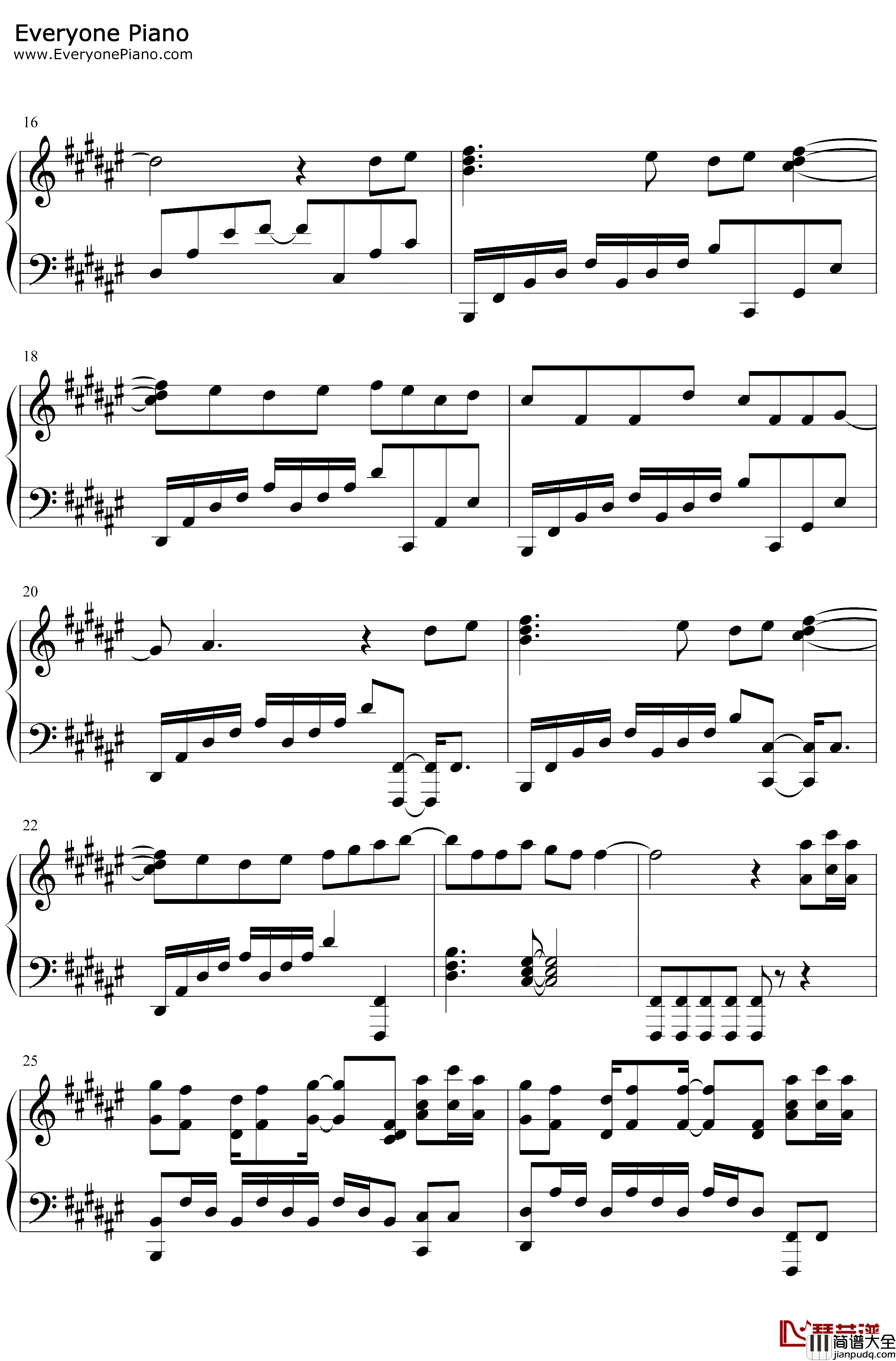 打上花火钢琴谱_米津玄师DAOKO_完美版