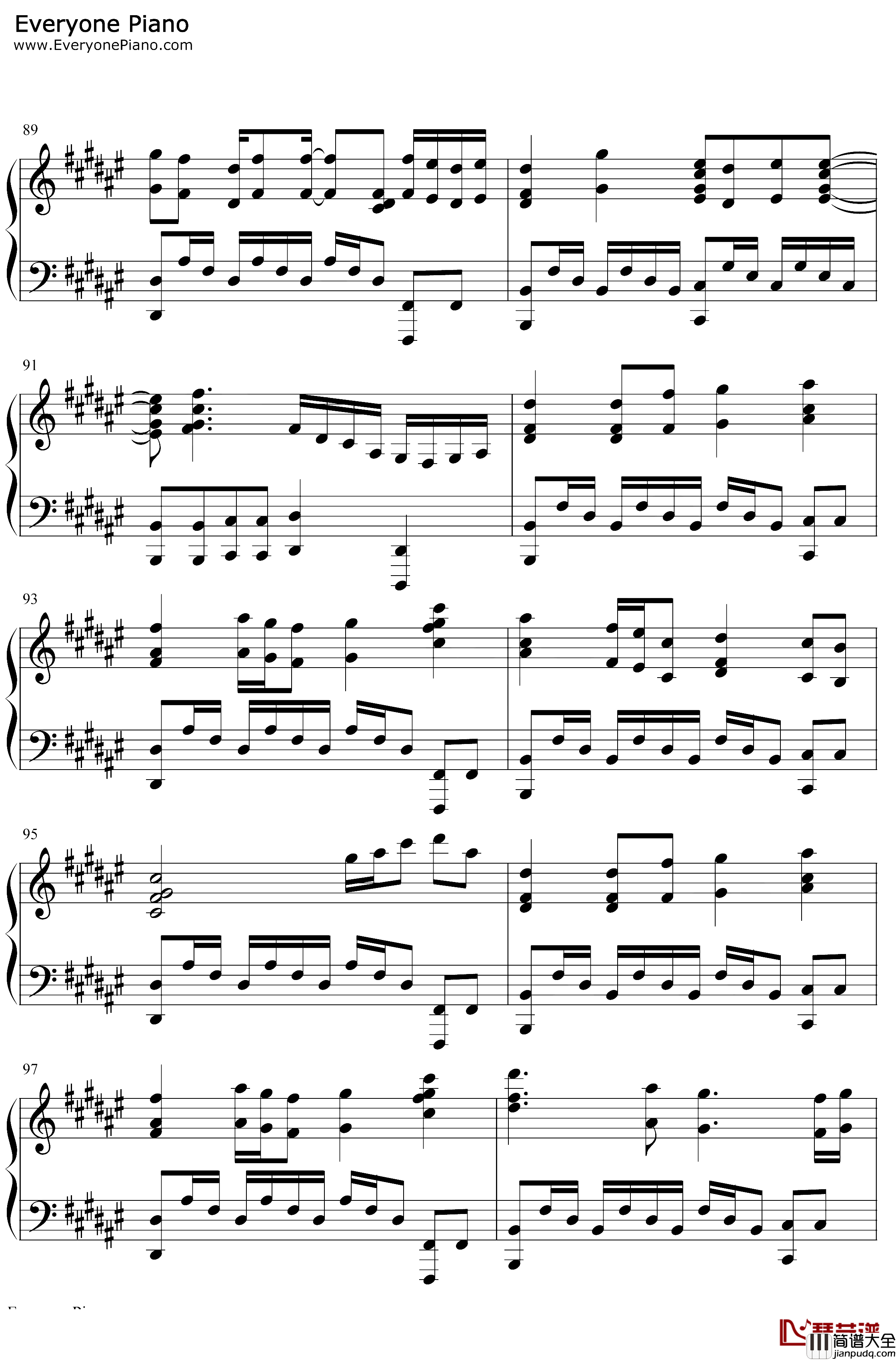 打上花火钢琴谱_米津玄师DAOKO_完美版