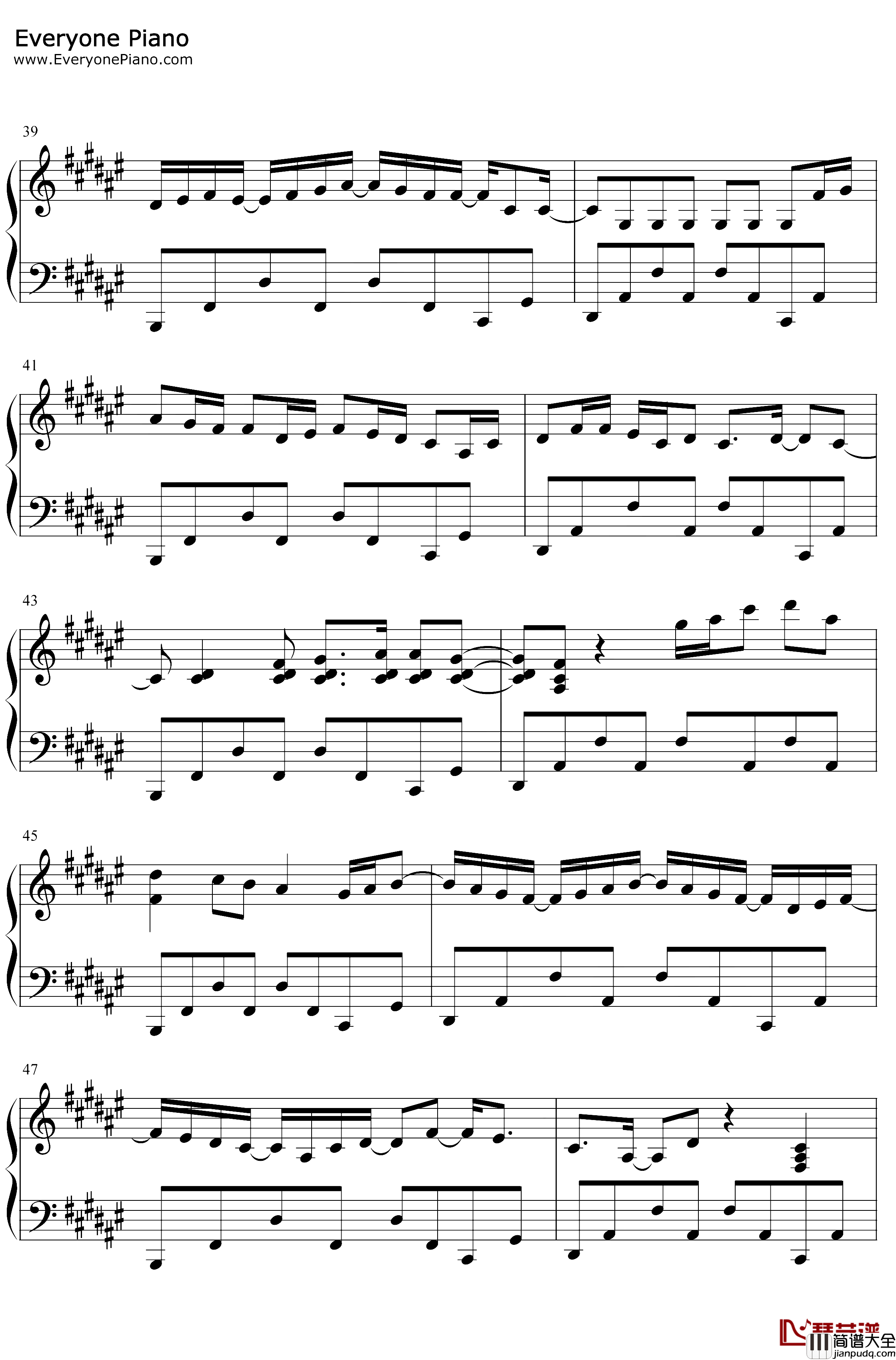 打上花火钢琴谱_米津玄师DAOKO_完美版