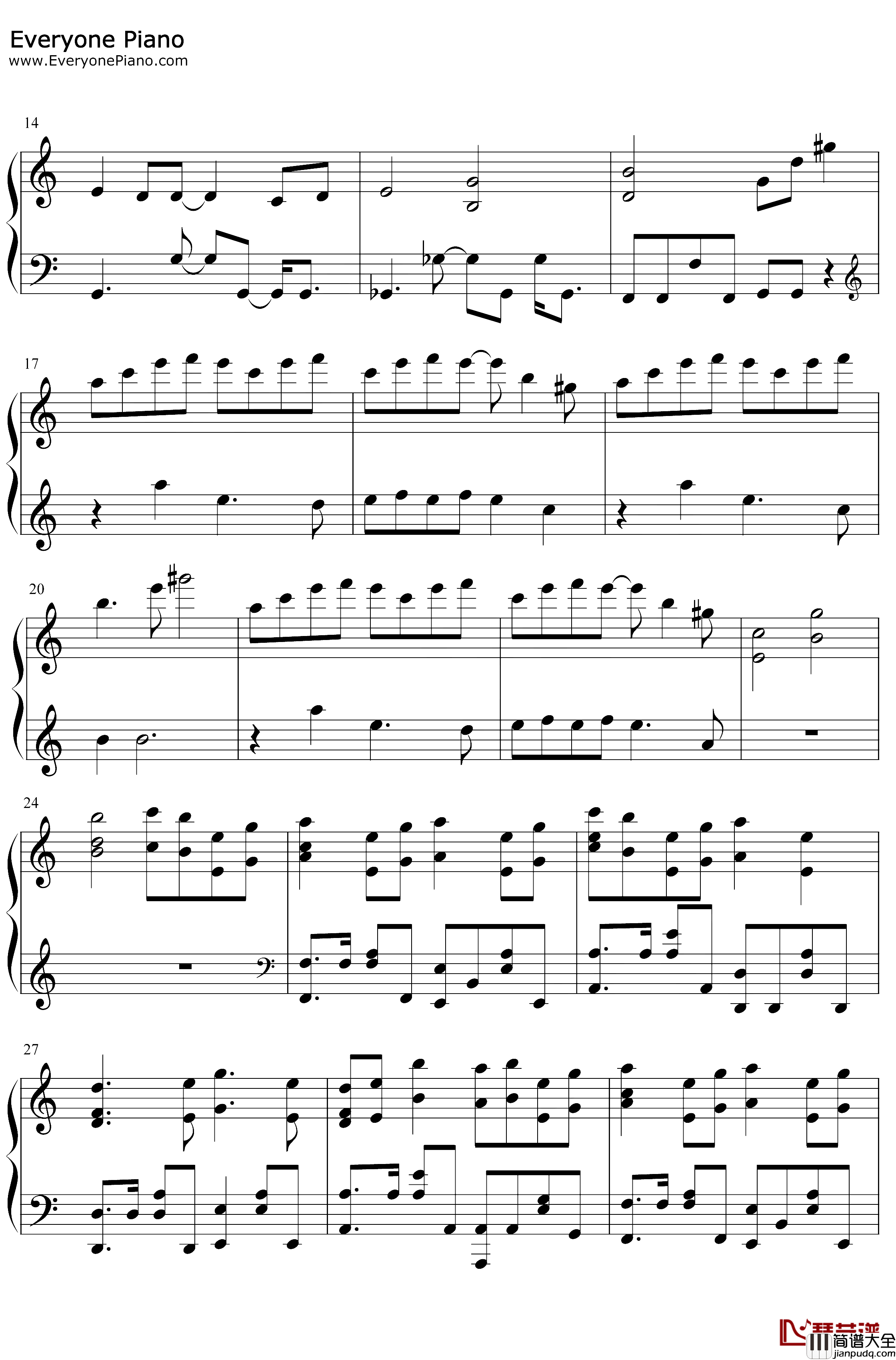 Memento钢琴谱_Nonoc_Re从零开始的异世界生活第二季ED