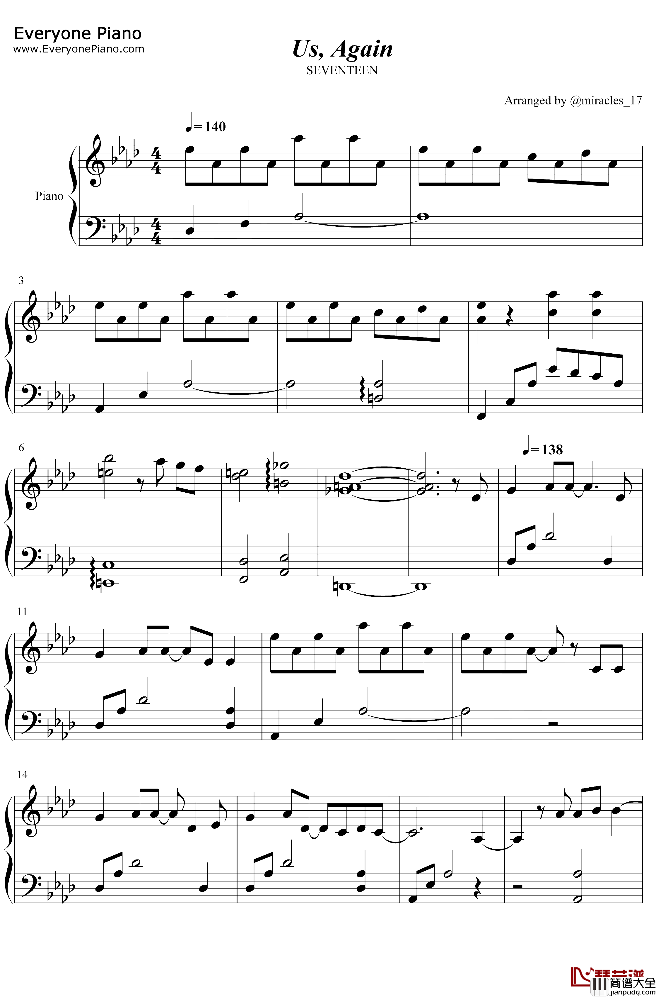 Us_Again钢琴谱_Seventeen