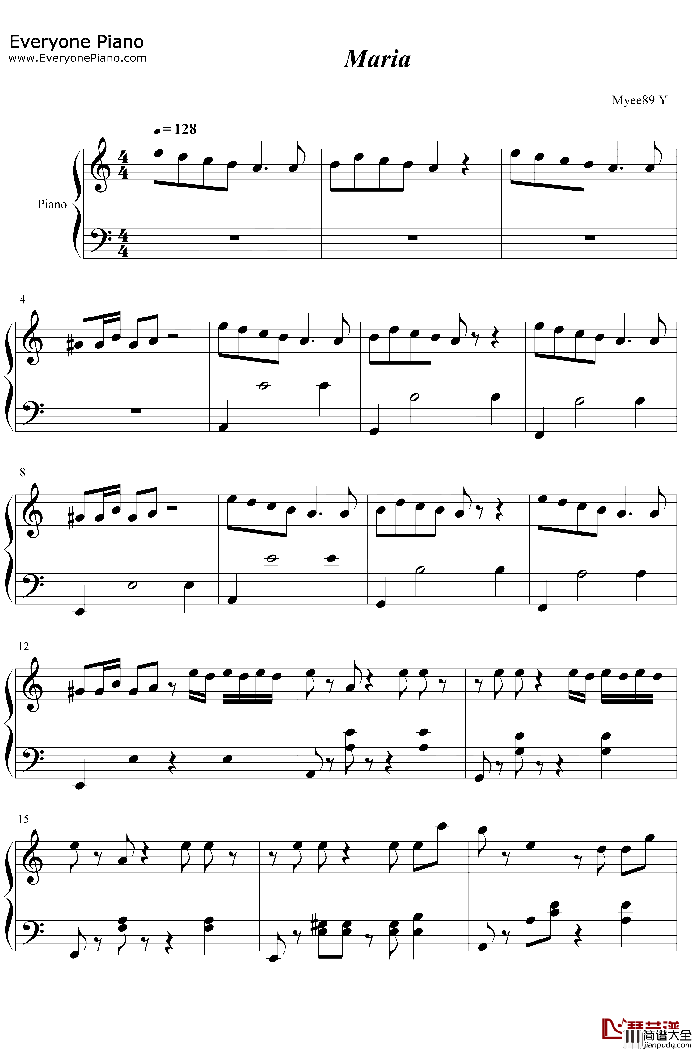 Maria钢琴谱_华莎화사_마리아_华莎新曲实力圈粉，送给每个女生的一席话_抖音热歌