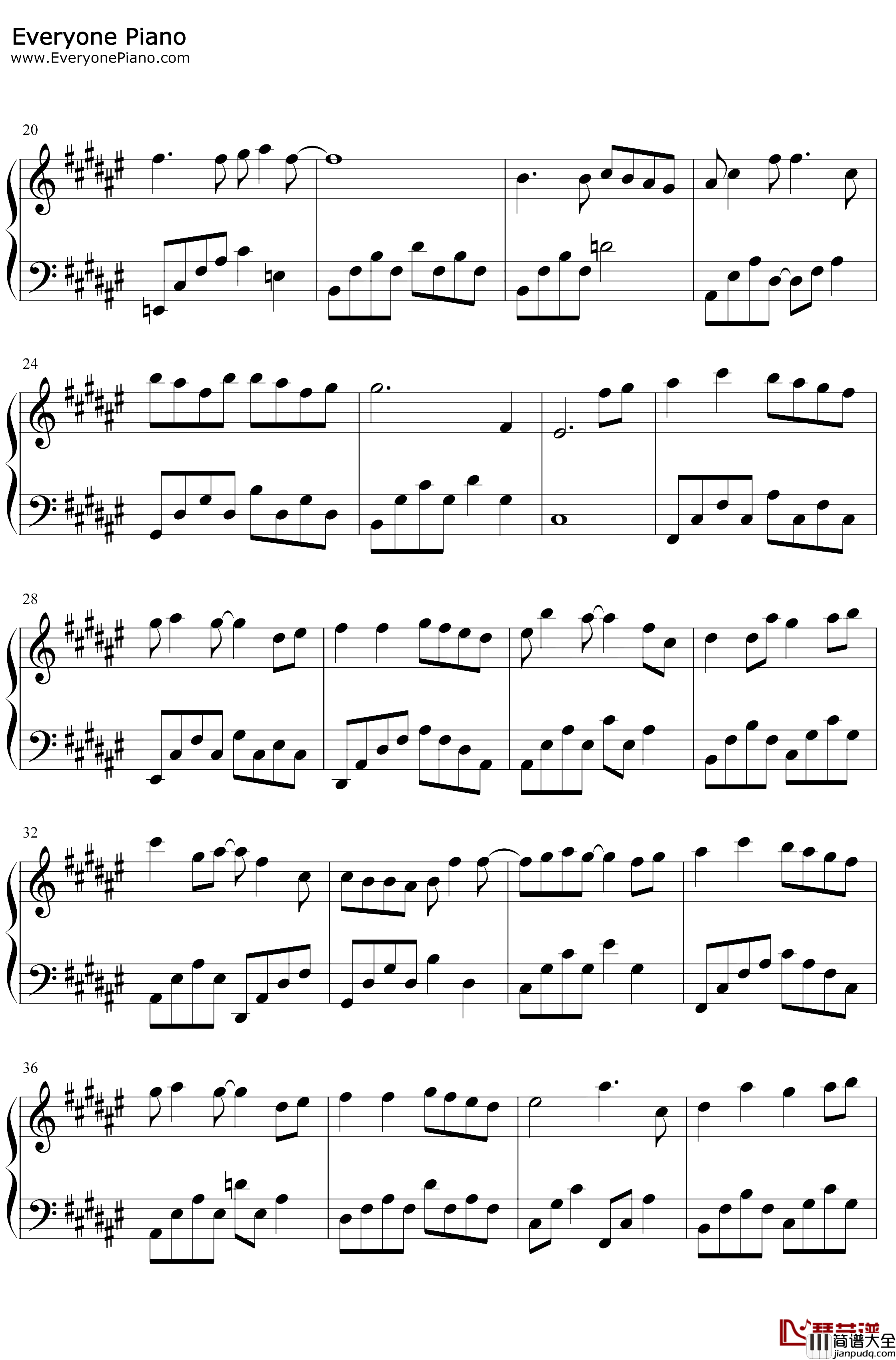 时光与你都很甜钢琴谱_吕小雨孙泽源_时光与你都很甜同名宣传曲