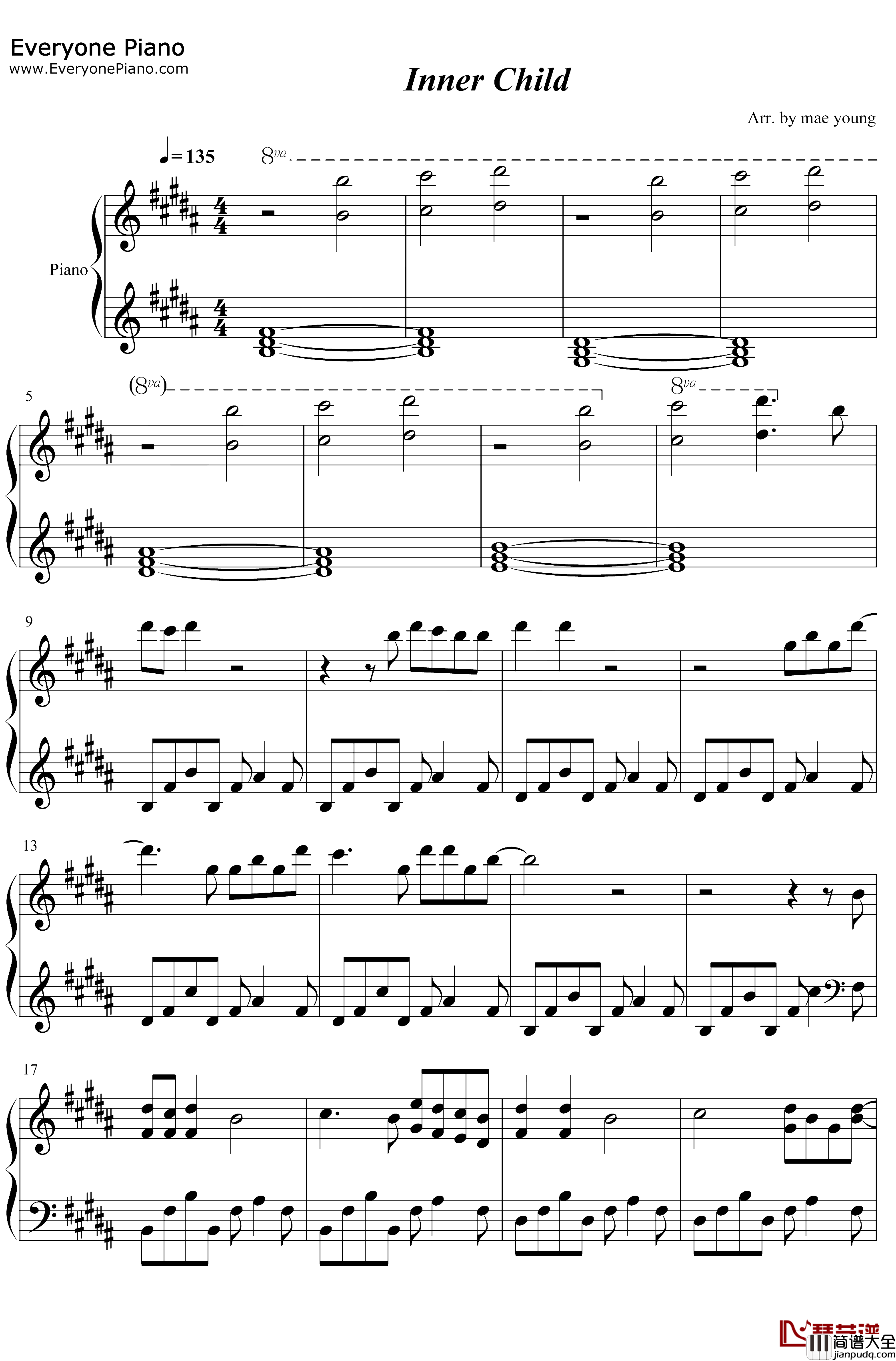 Inner_Child钢琴谱_防弹少年团