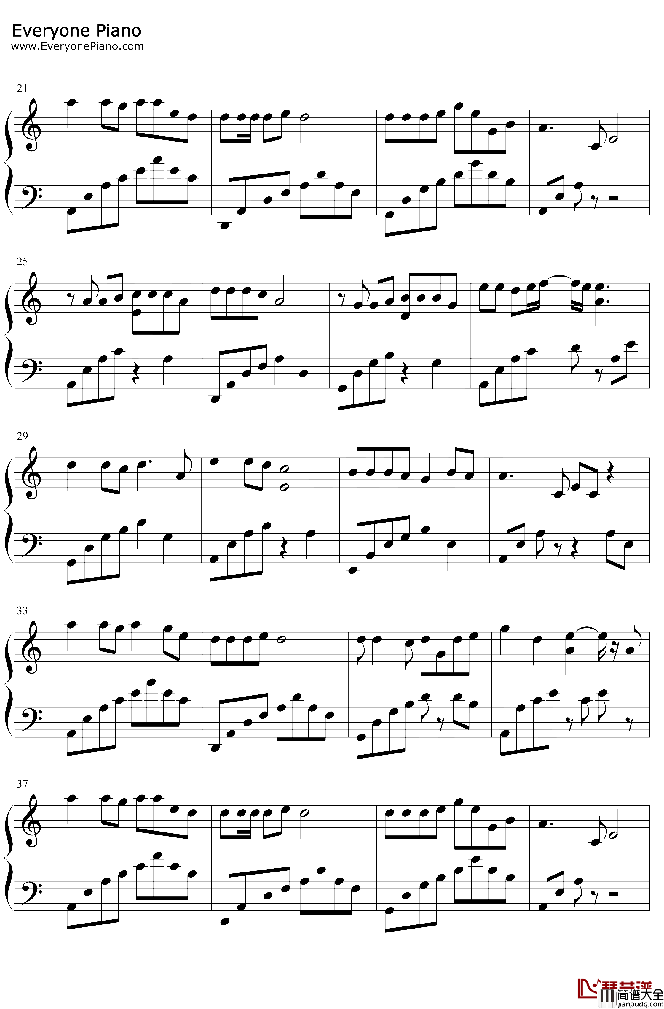 多年以后钢琴谱_大欢_我还能不能活着会不会有人为我唱首歌_抖音热歌