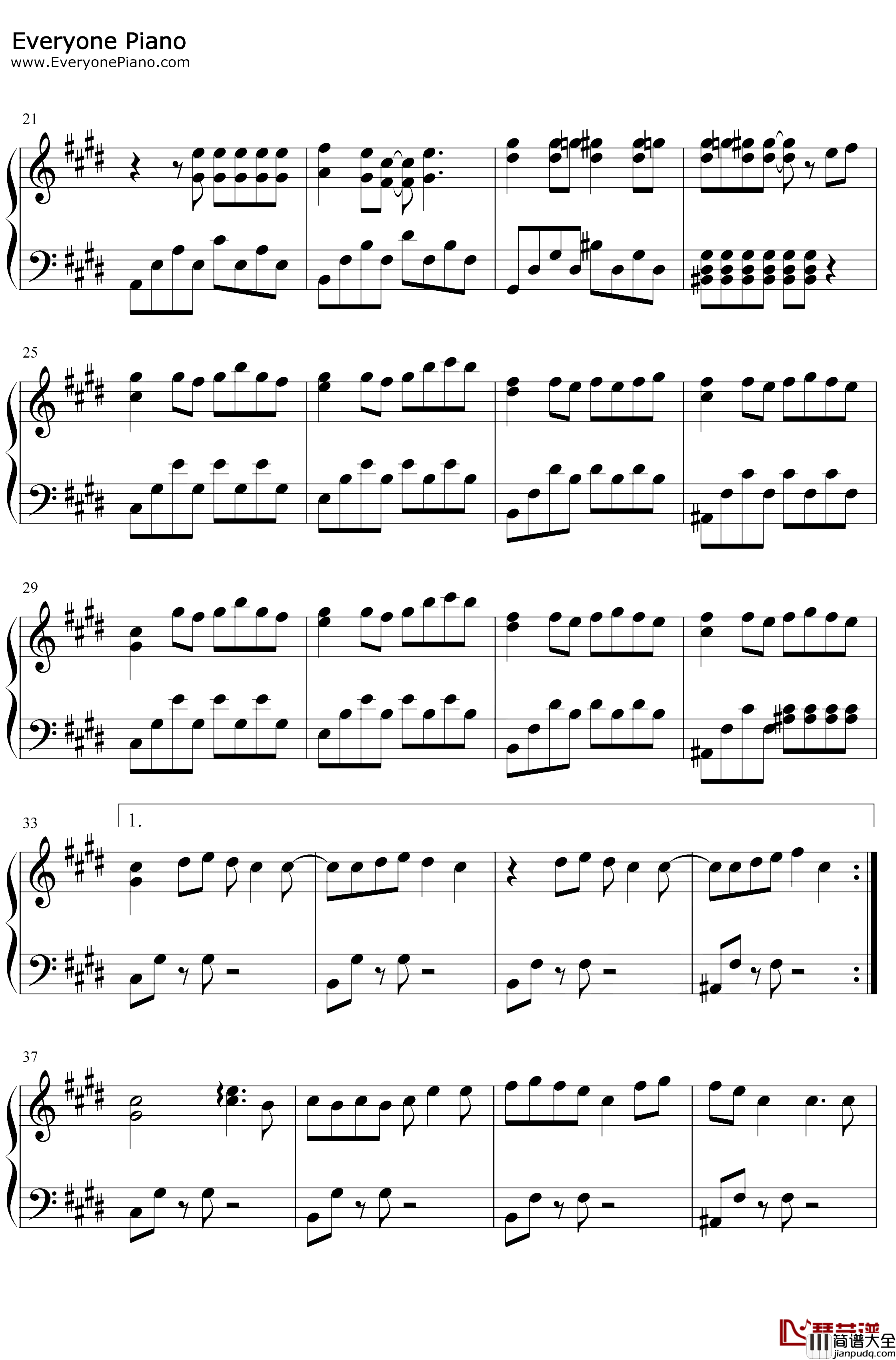 处处吻钢琴谱_杨千嬅_你小心一吻便颠倒众生一吻便救一个人_抖音热歌