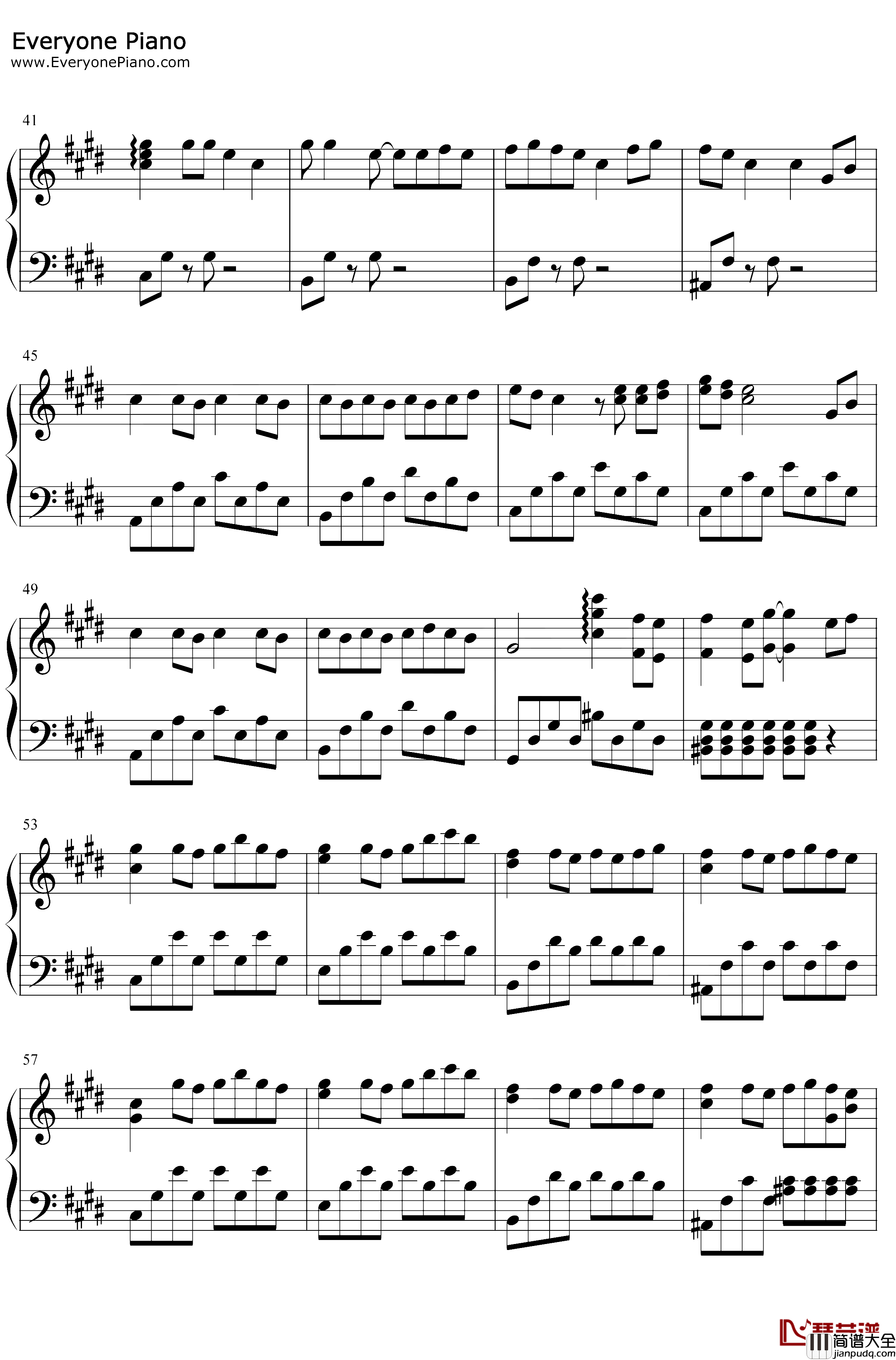 处处吻钢琴谱_杨千嬅_你小心一吻便颠倒众生一吻便救一个人_抖音热歌