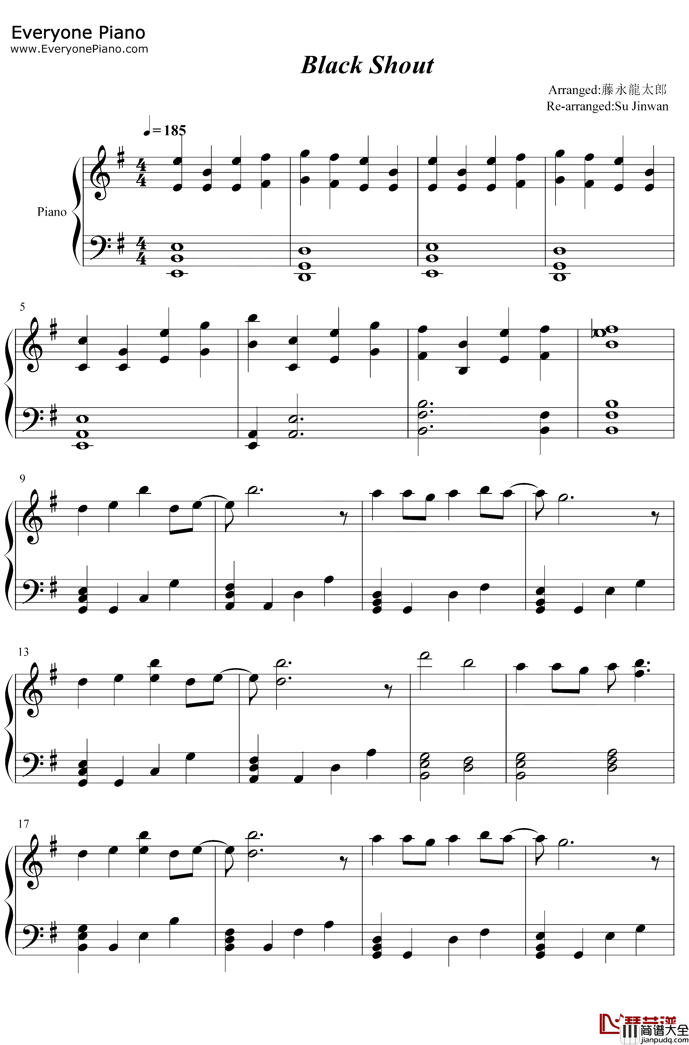 Black_Shout钢琴谱_Roselia_BanG_Dream插曲