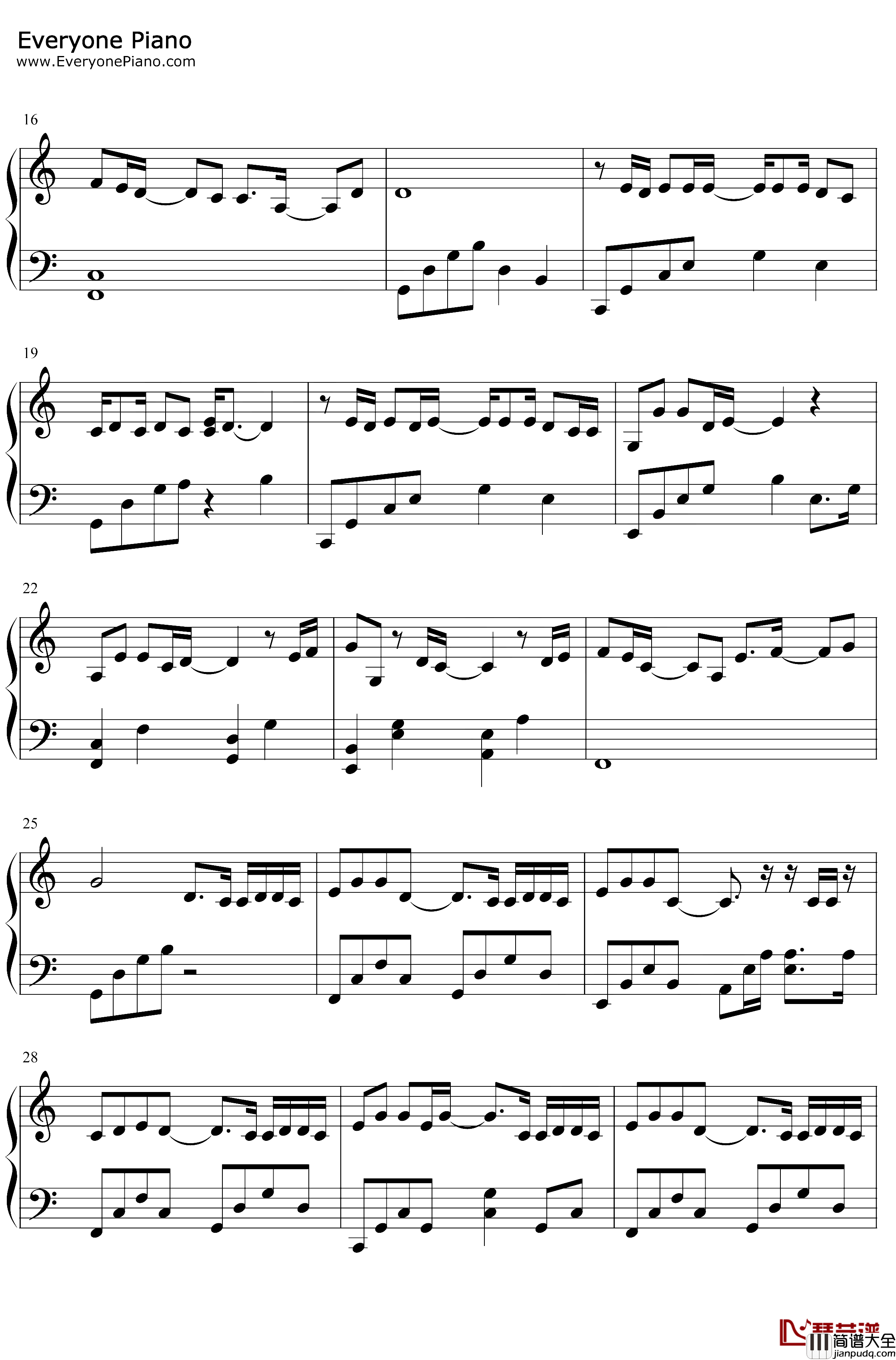 回到夏天钢琴谱_爱写歌的小田傲七爷_简单版_希望大家遇到一个能永远陪你过夏天的人