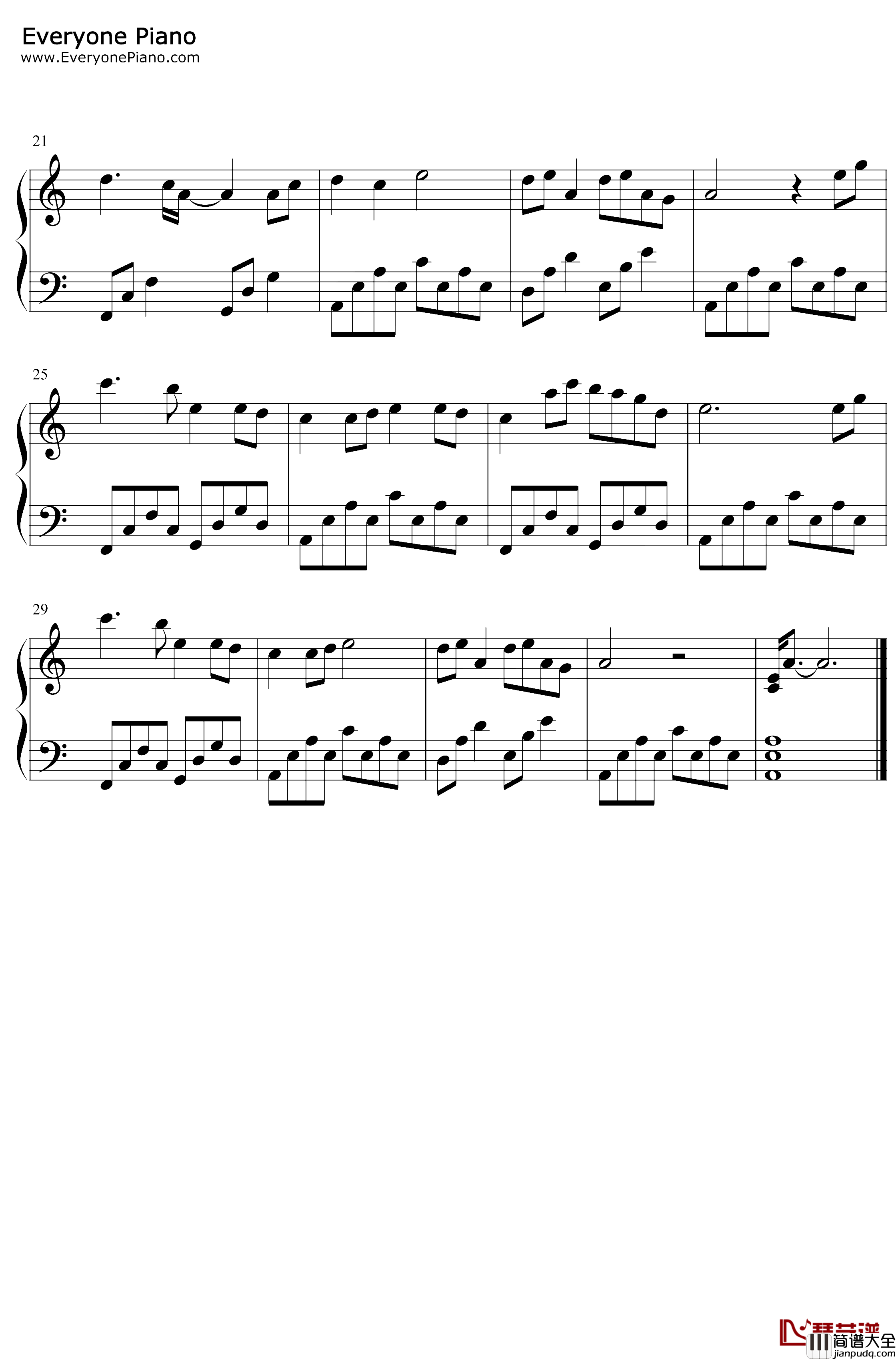 大鱼钢琴谱_周深_C调简单版_一首值得去反复聆听和传唱的歌曲