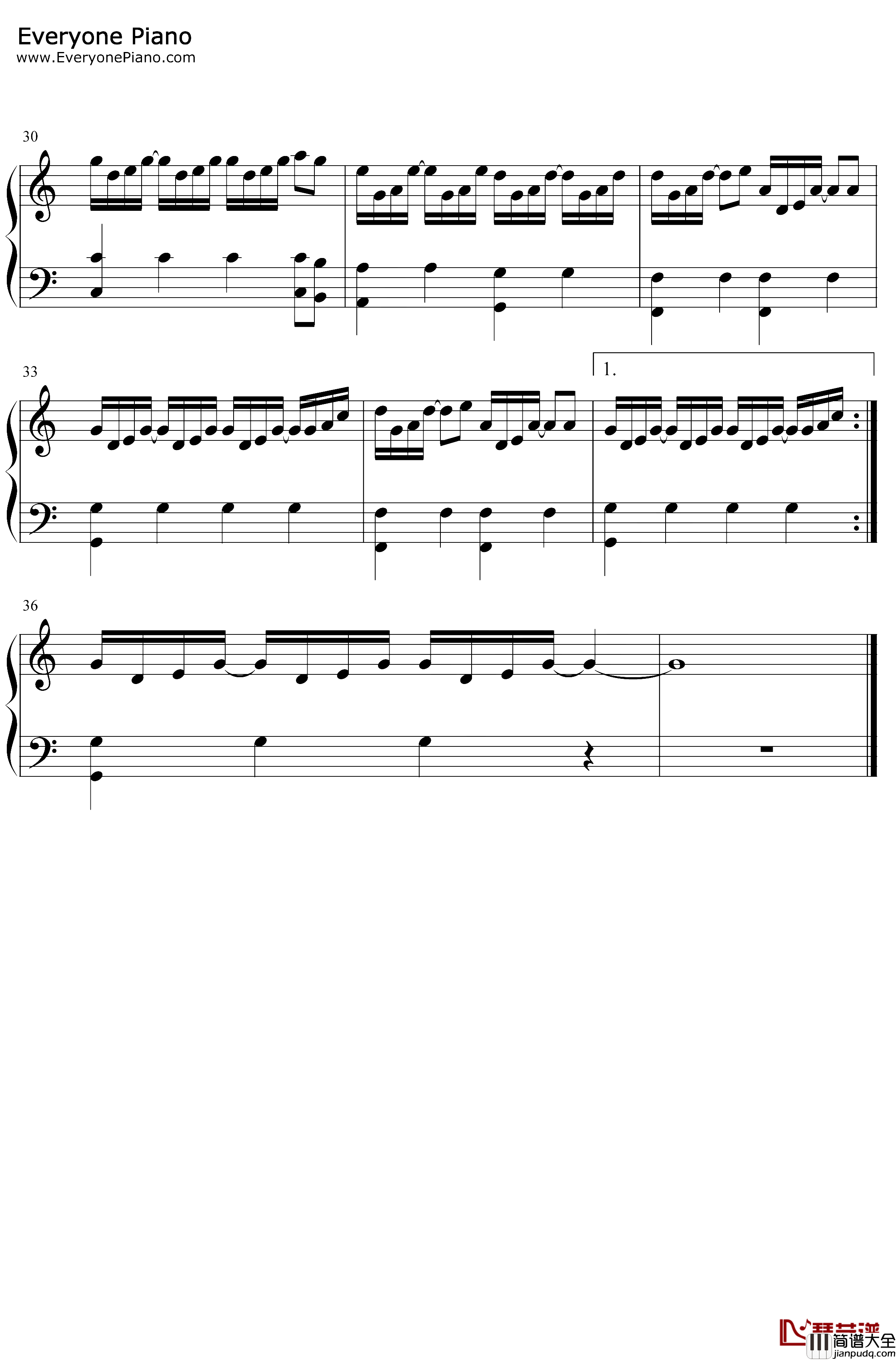 人间钢琴谱_王菲_C大调版本