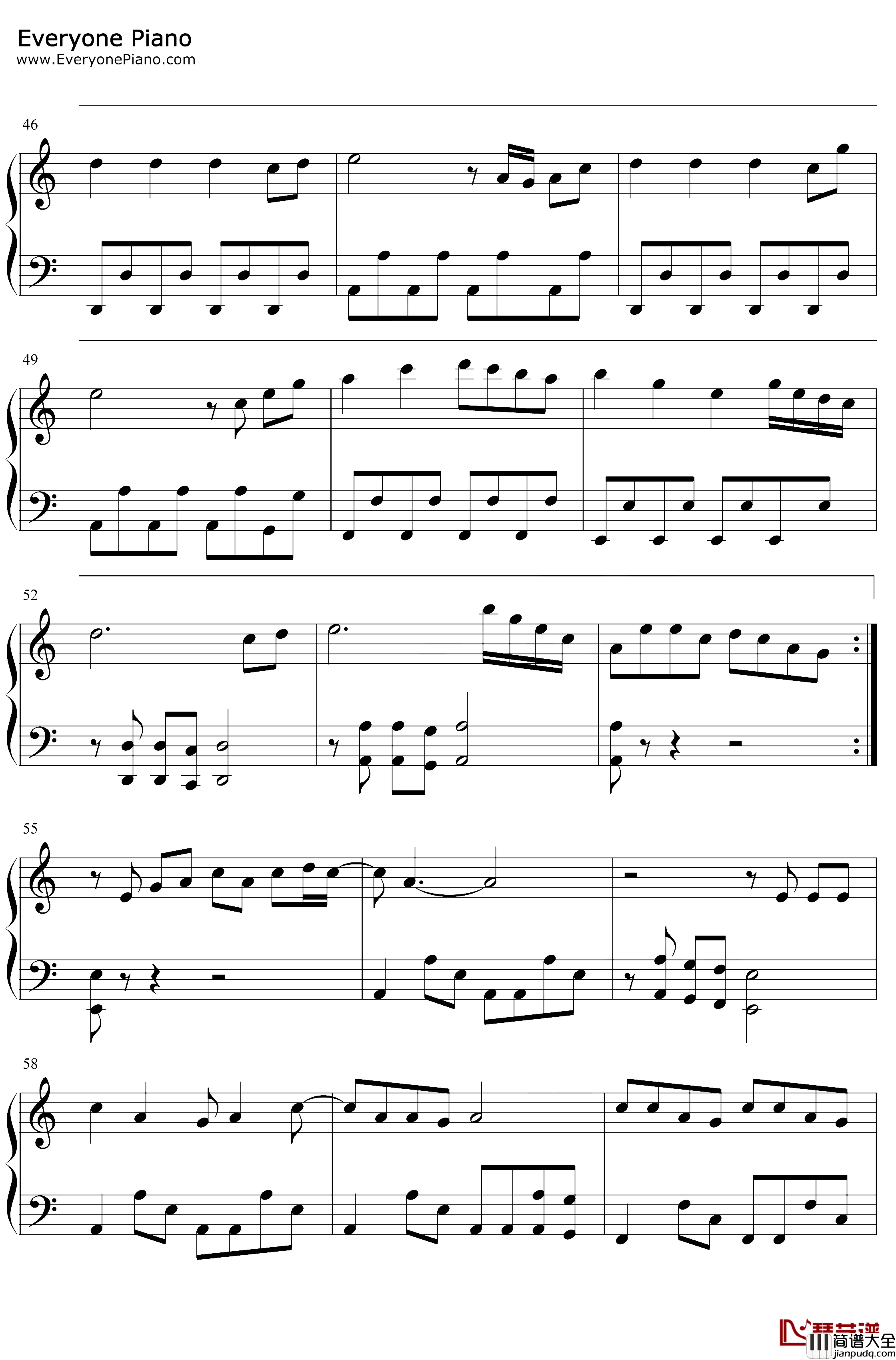 无人熟识钢琴谱_江蕙_闽南语情歌