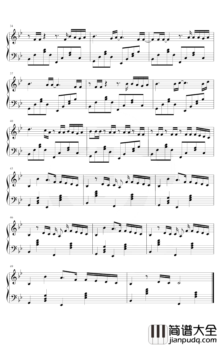 来自天堂的魔鬼钢琴谱_邓紫棋_降B调