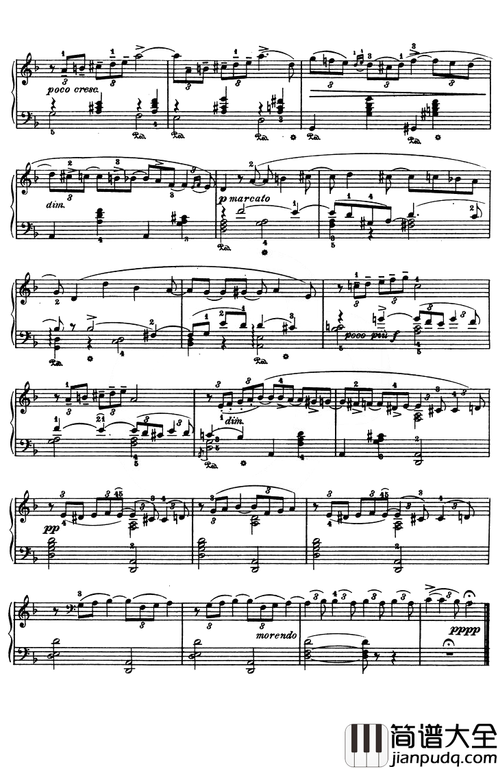 十月秋之歌钢琴谱_柴可夫斯基_d调