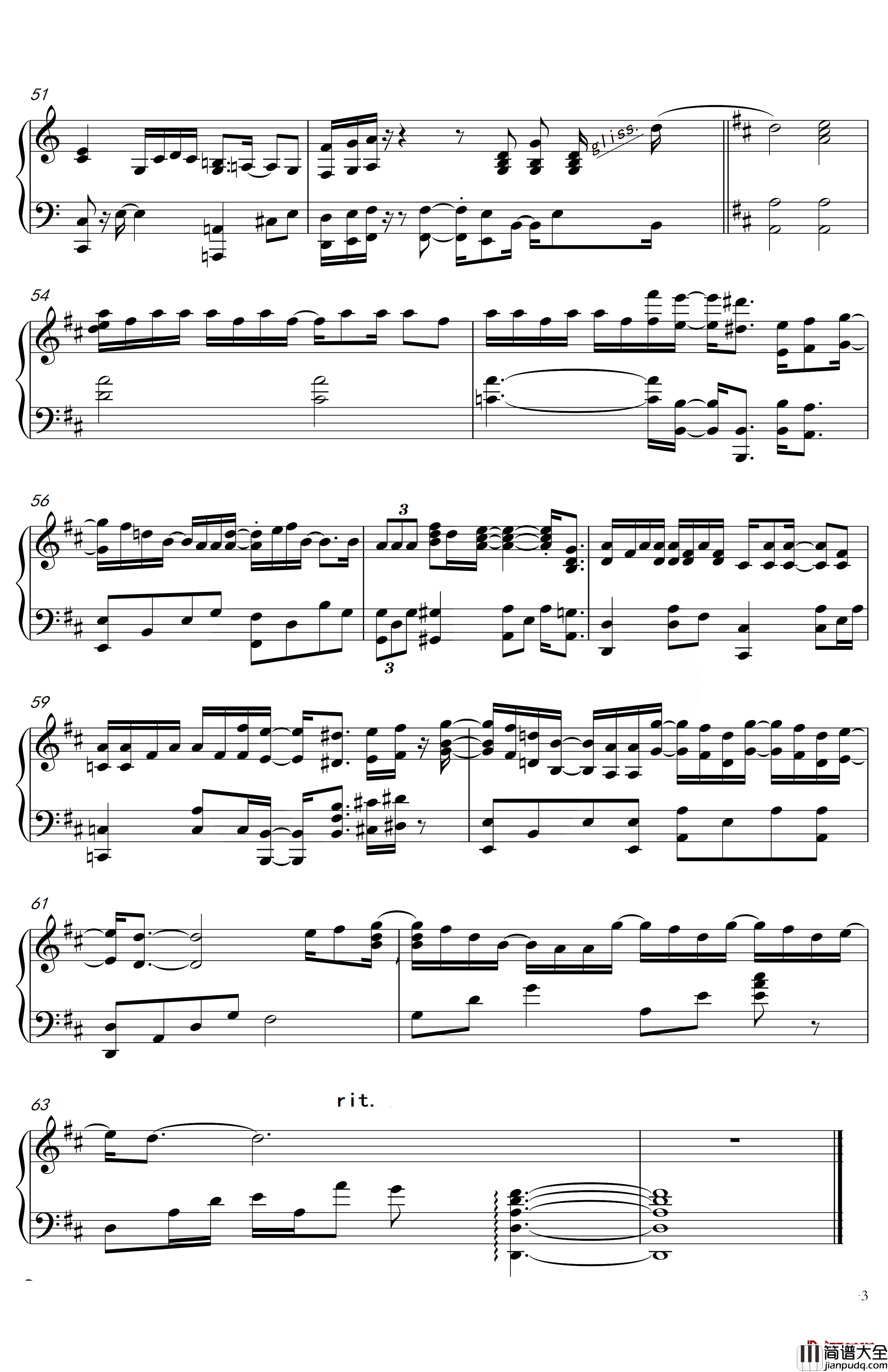 木偶人钢琴谱_薛之谦_降B调