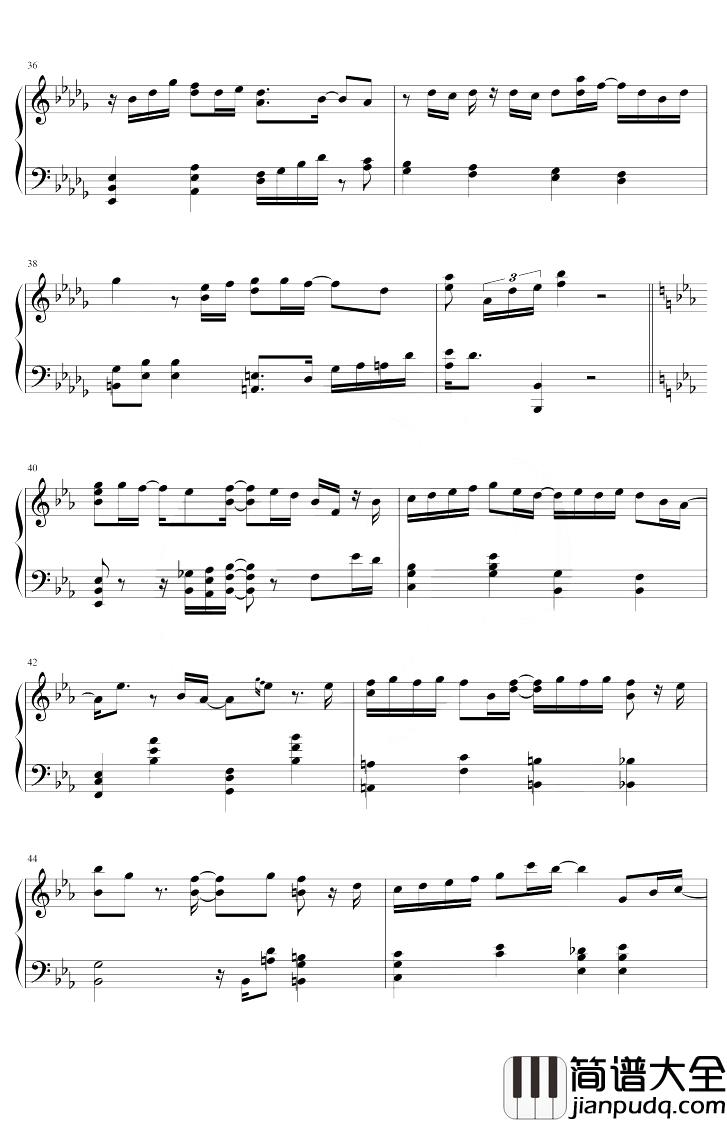 生生钢琴谱_林俊杰_降D调