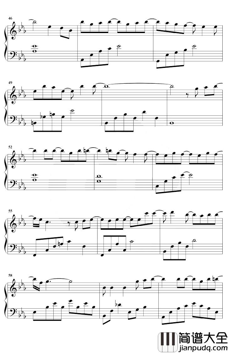 风的来信钢琴谱_金玟岐_降E调