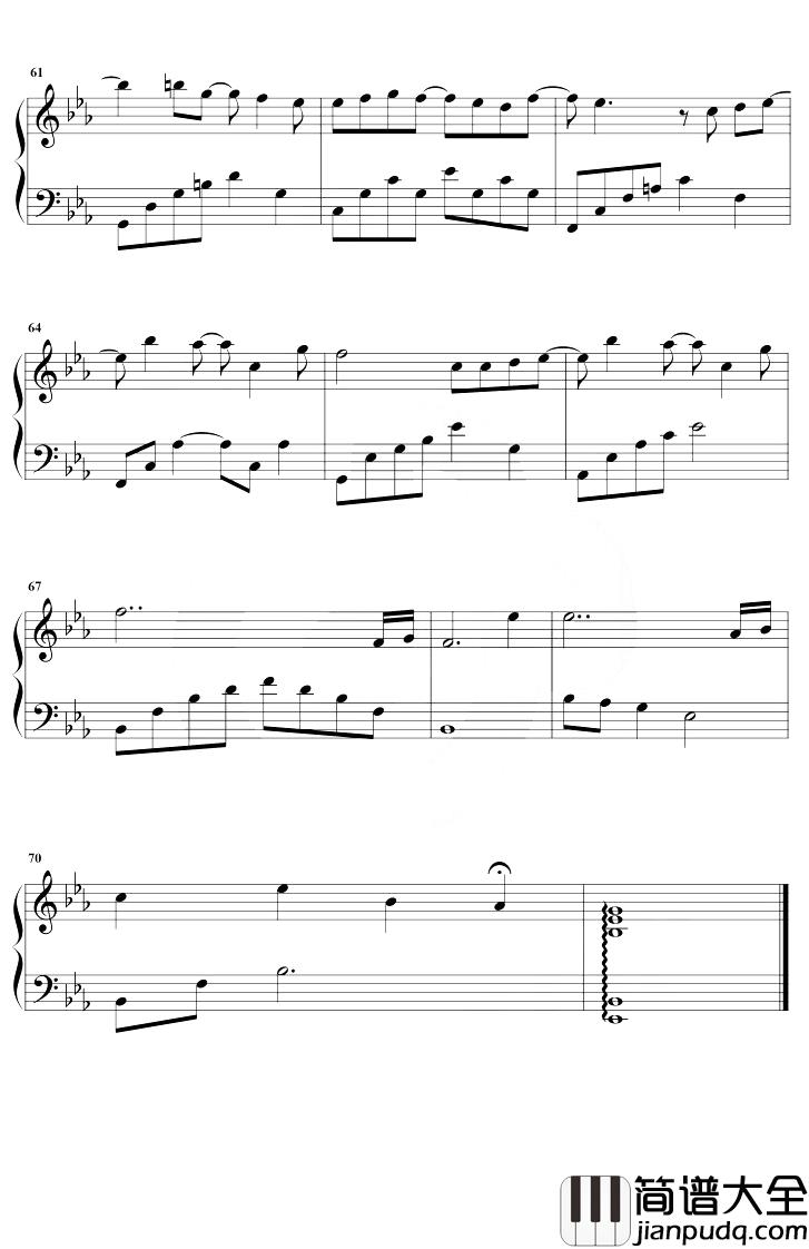 风的来信钢琴谱_金玟岐_降E调