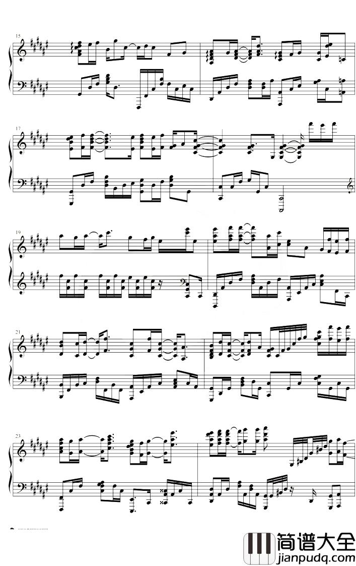 想见你想见你想见你钢琴谱_八三夭_B调