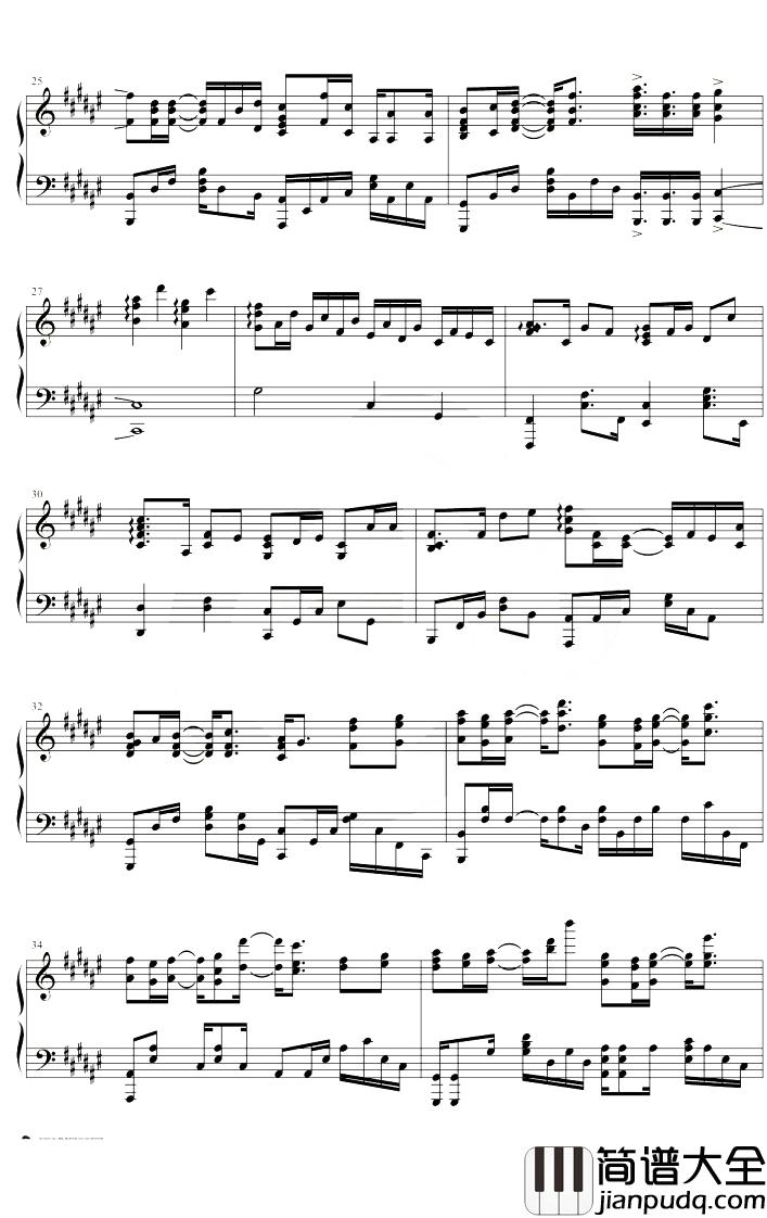 想见你想见你想见你钢琴谱_八三夭_B调