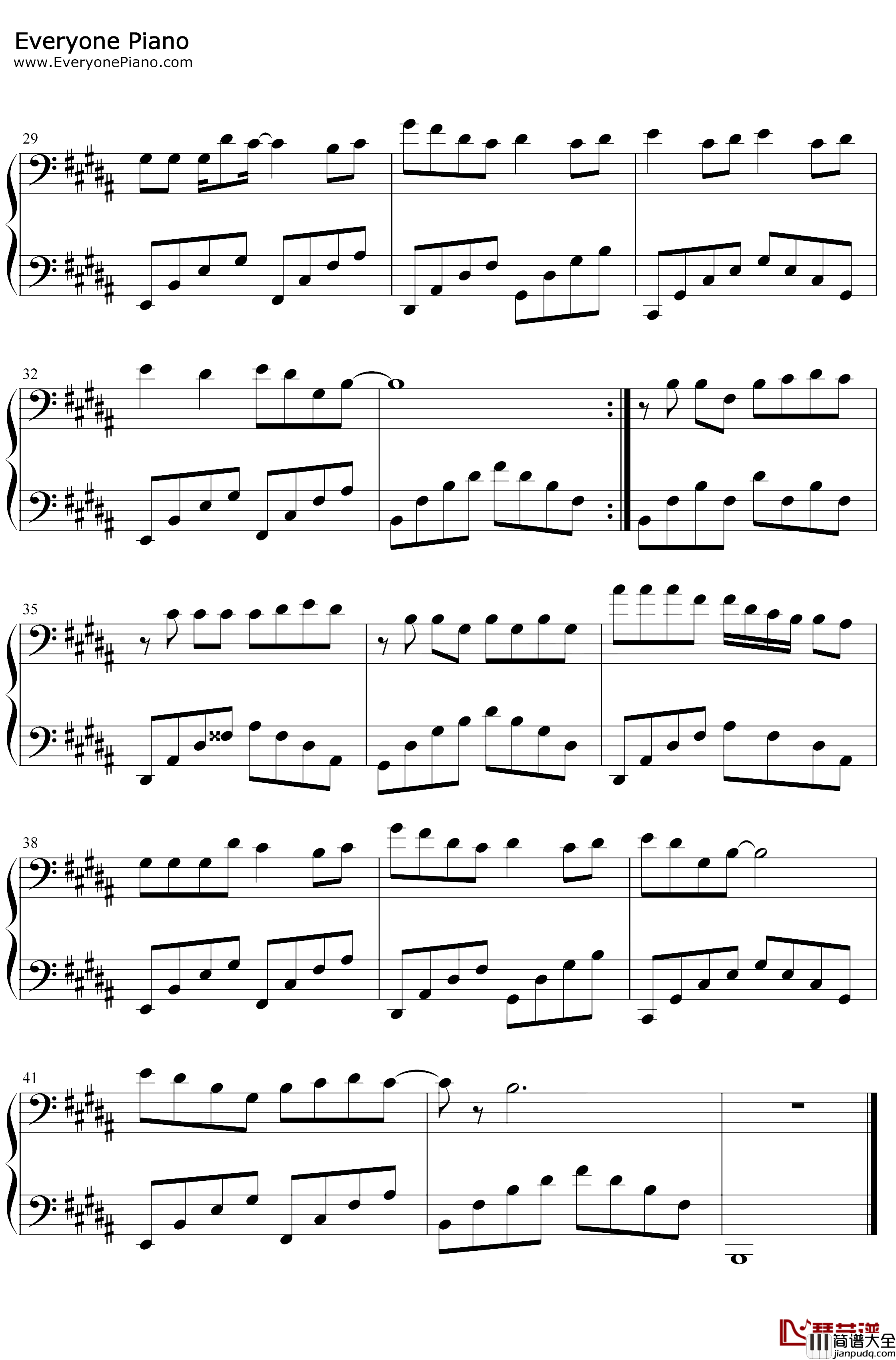 素颜钢琴谱_许嵩/何曼婷_如果再看你一眼是否还会有感觉