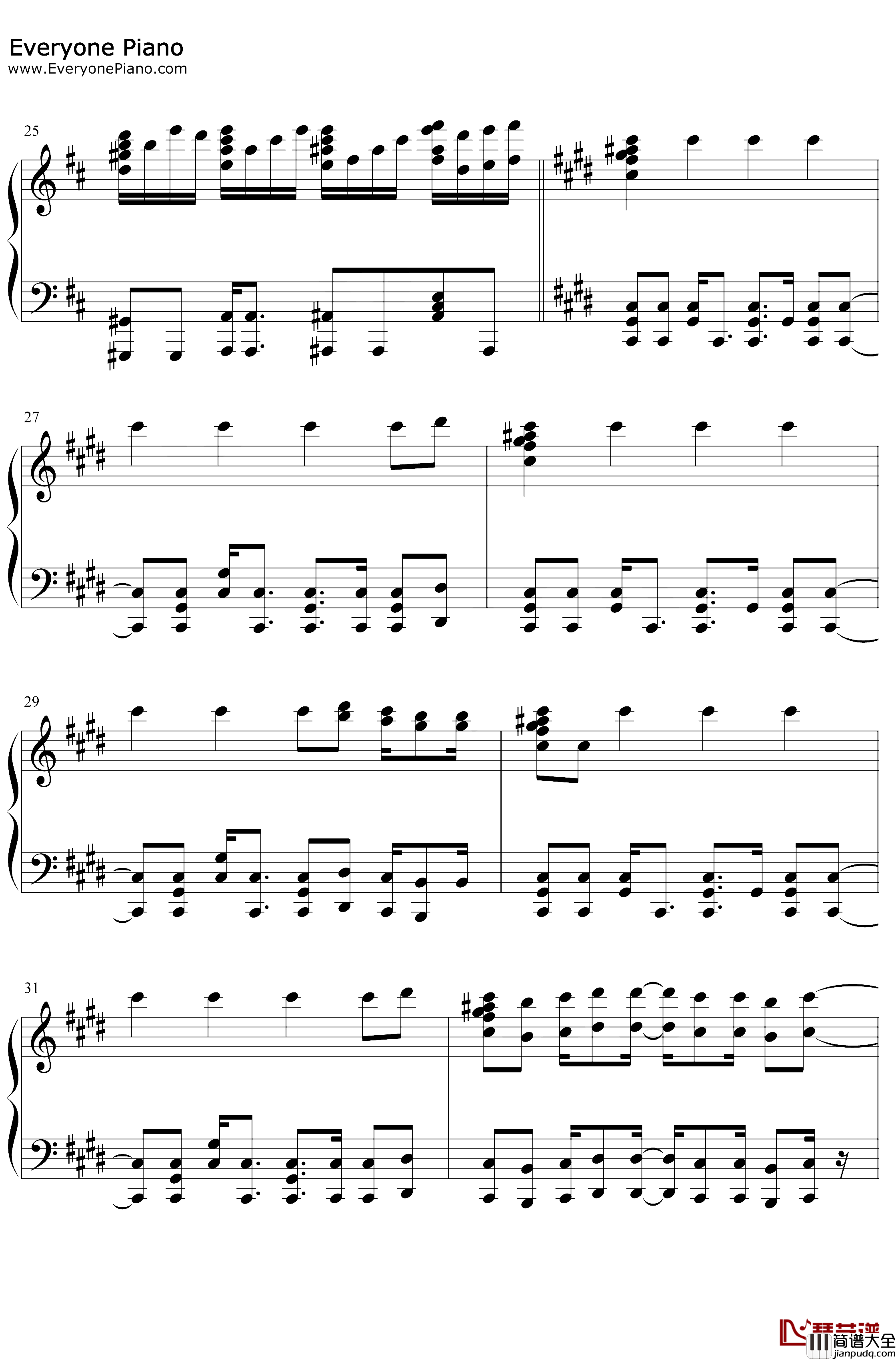 追击歼灭战钢琴谱_DNF_Pursuit_地下城与勇士