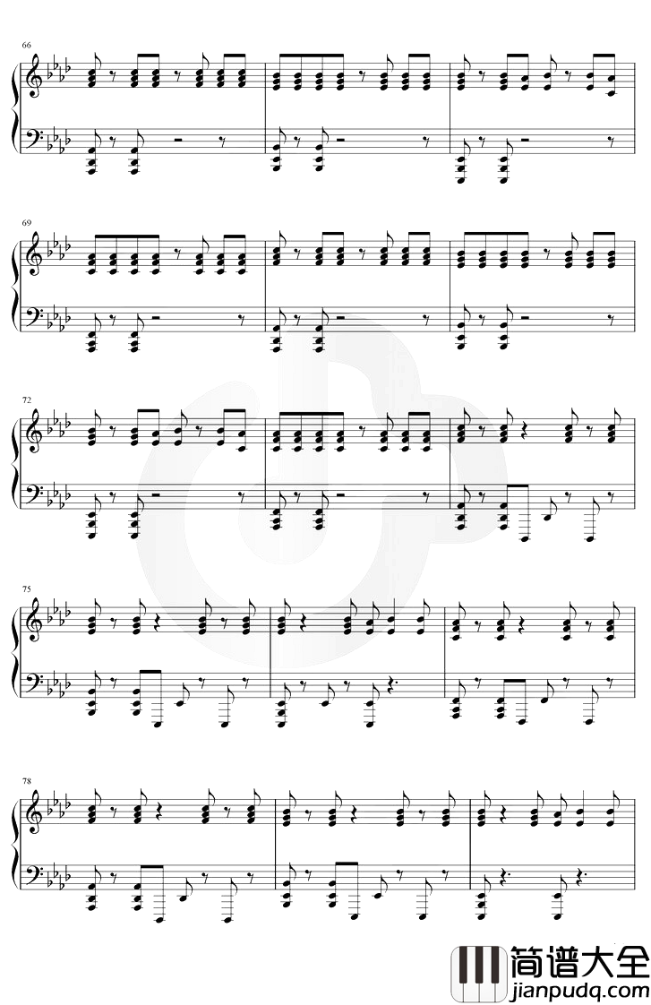 像暗杀似的绕到背后突然拥抱你钢琴谱_太一__f调