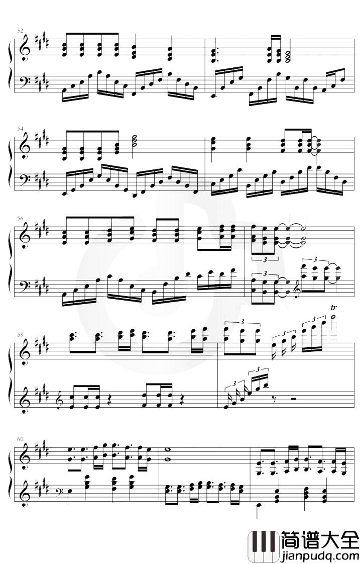 你不要担心钢琴谱_李笛_A调