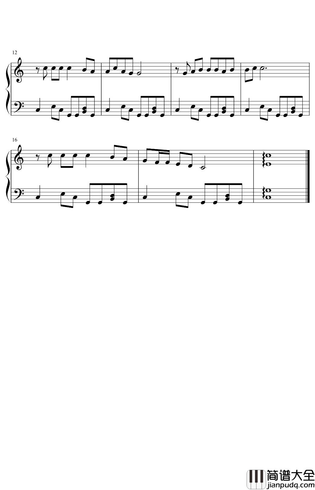 骑上我心爱的小摩托钢琴谱_林伟_C调简易版