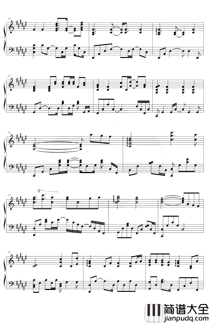 你要相信这不是最后一天钢琴谱_华晨宇_升F调