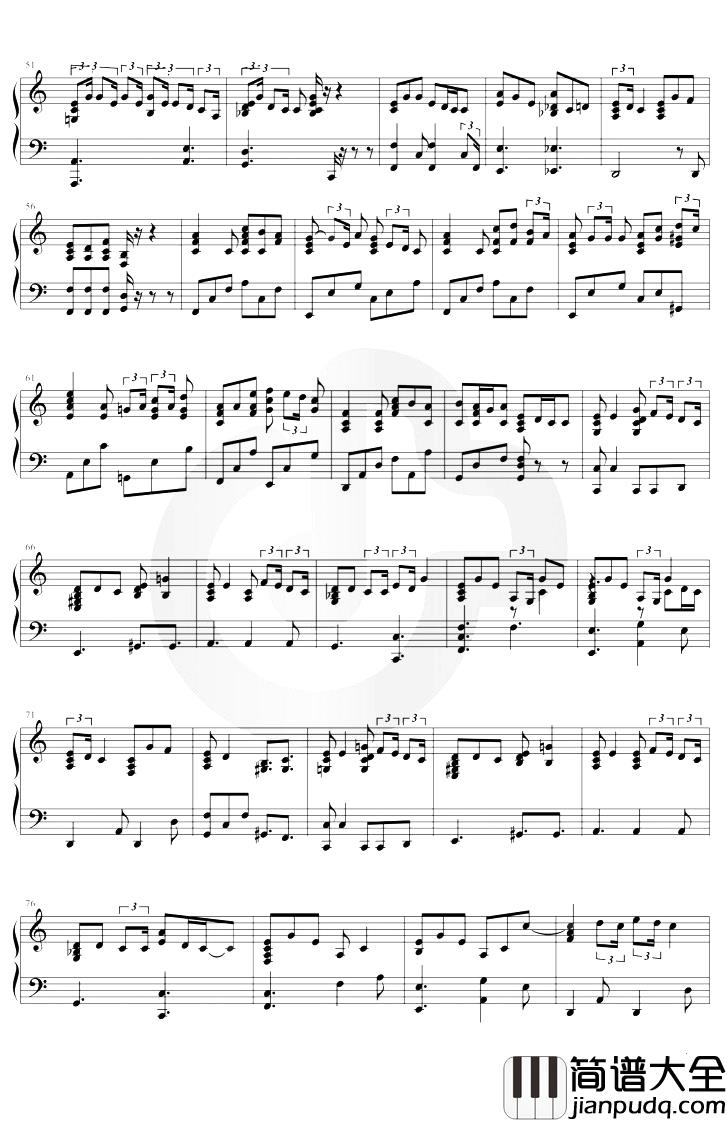 别问很可怕钢琴谱_J.Sheon_C调_Wandy钢琴版