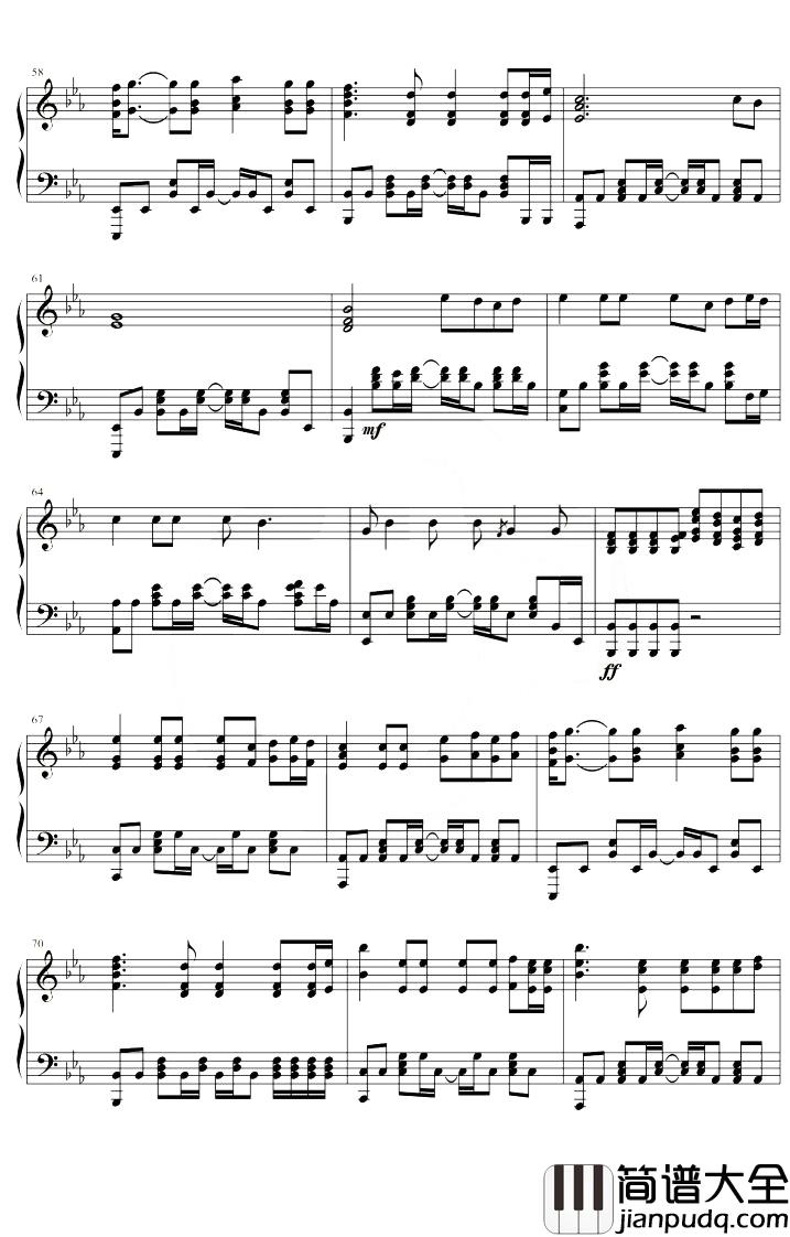 你的答案钢琴谱_阿冗_降E调