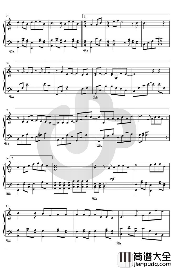 那女孩对我说钢琴谱_黄义达_C调