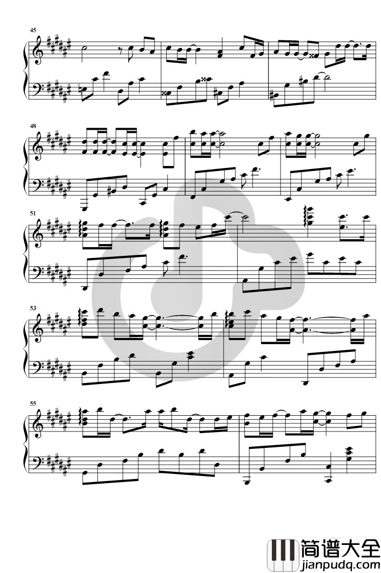 愿得一心人钢琴谱_周深_升F调_电视剧鹤唳华亭主题曲