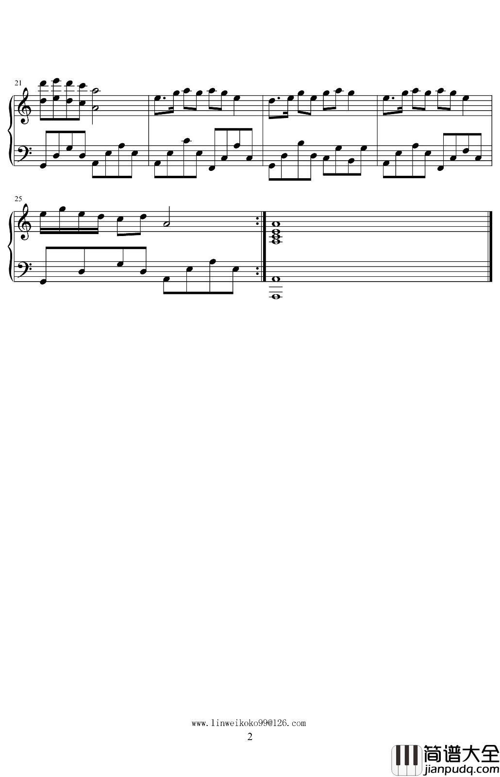 下山钢琴谱_要不要买菜_C调简易版