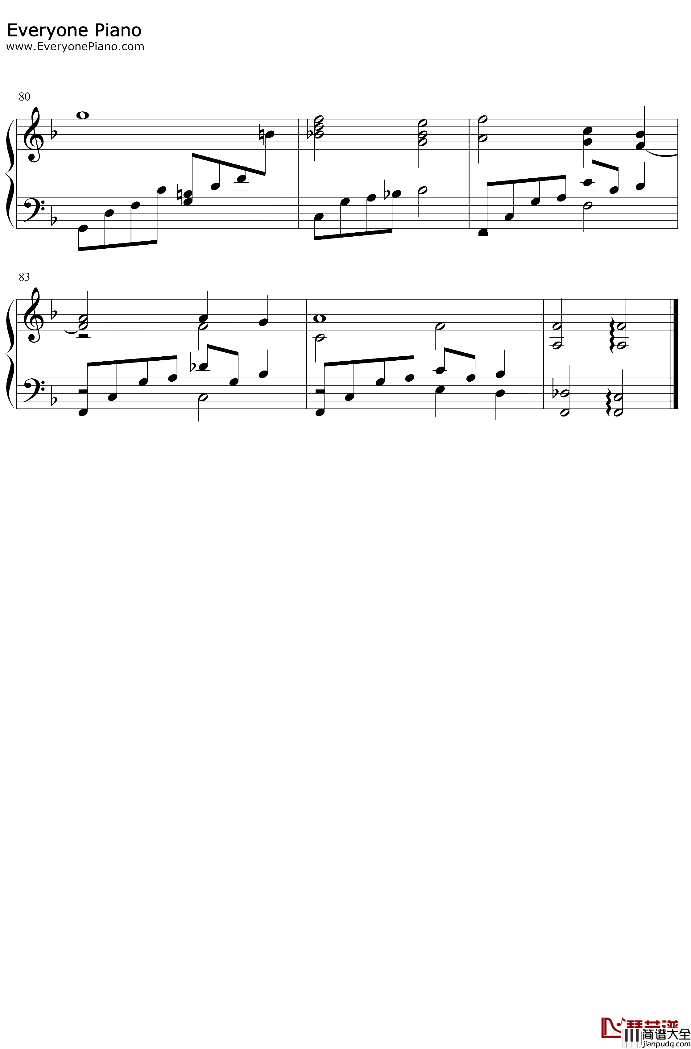 最终幻想VIITifa主题曲钢琴谱_植松伸夫_FF7TifasTheme